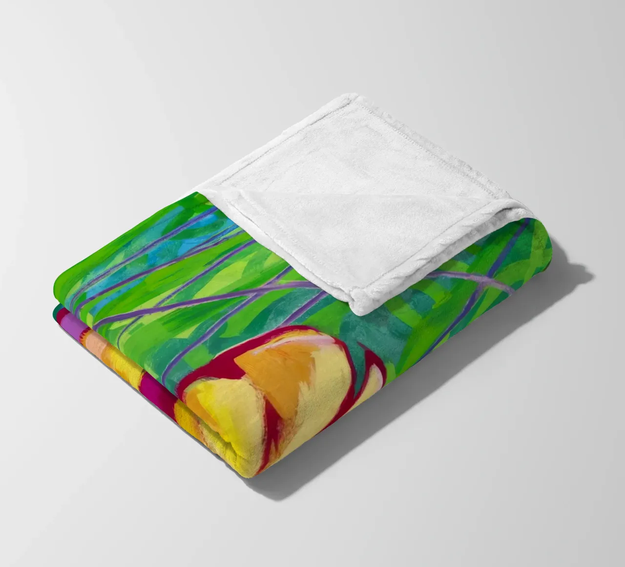 Tropical Bloom Burst fleece blanket by Vivid Reverie