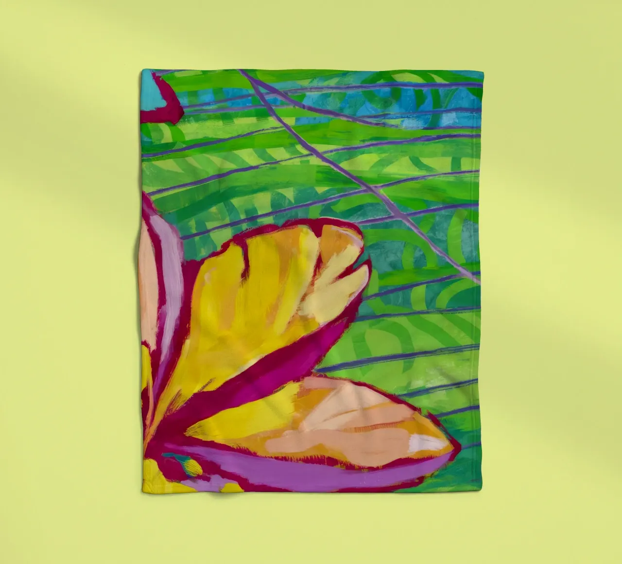 Tropical Bloom Burst fleece blanket by Vivid Reverie