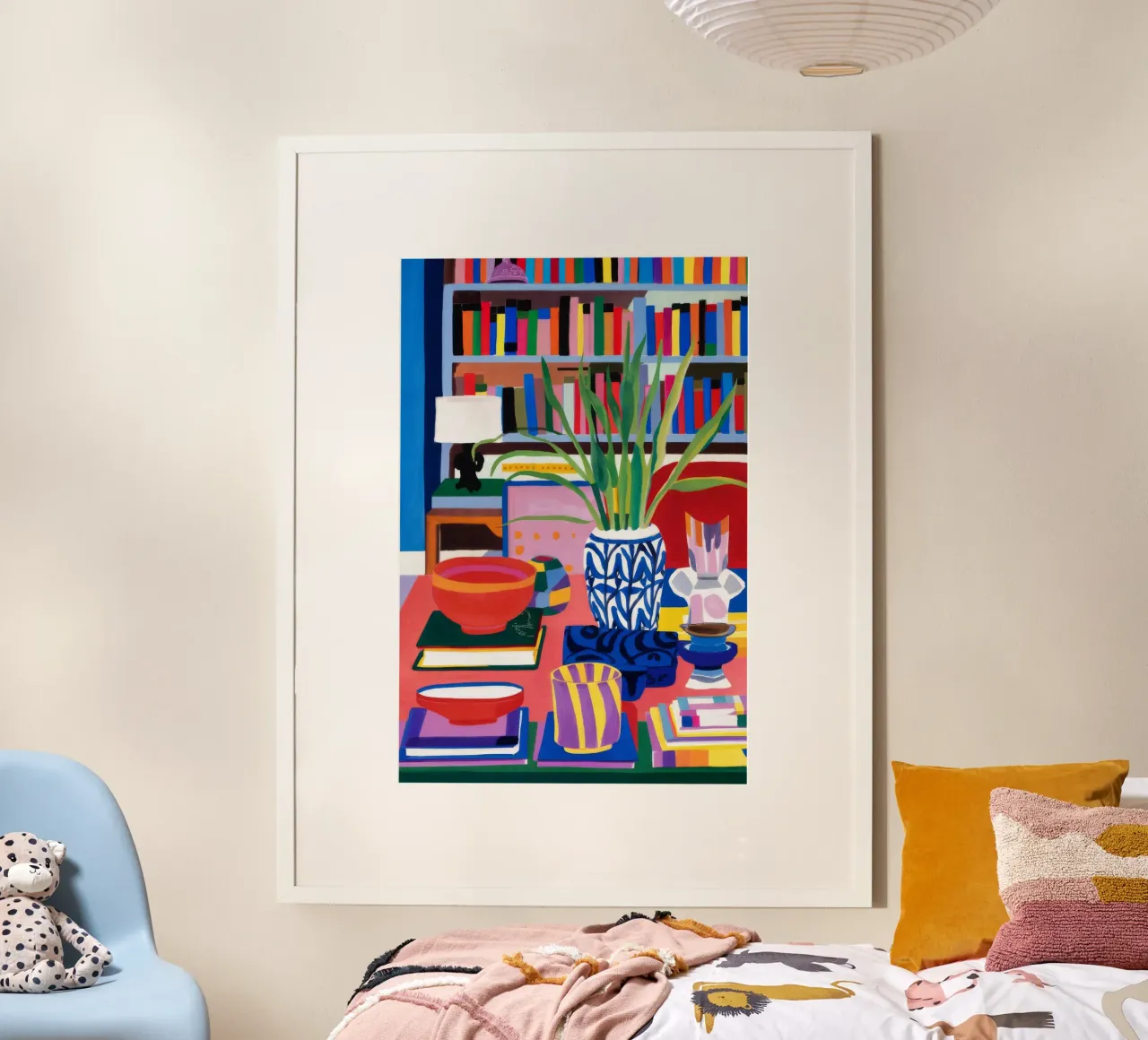 L'angolo del lettore eclettico poster con telaio in legno da Grande Serene
