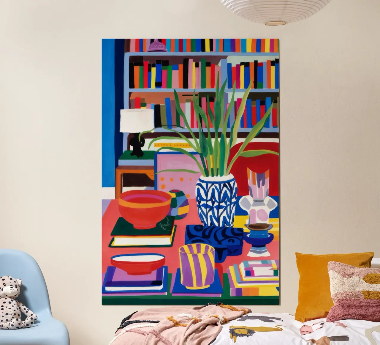 L'angolo del lettore eclettico poster con telaio in legno da Grande Serene