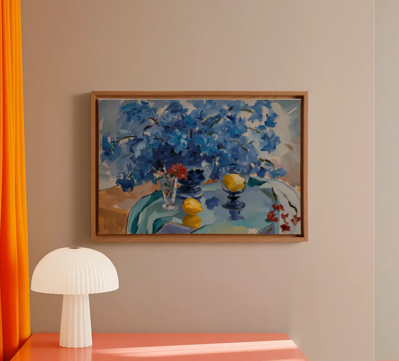 Ceruleo Fiore Immobile tela con Cornice a cassetta da Radiance Landscape