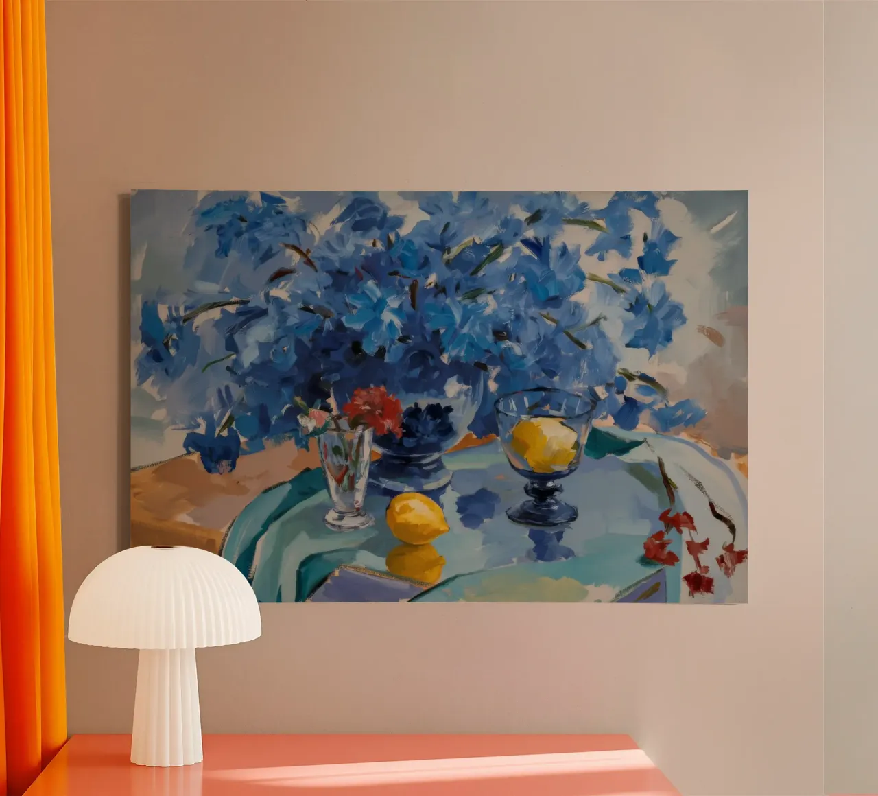 Ceruleo Fiore Immobile tela con Cornice a cassetta da Radiance Landscape