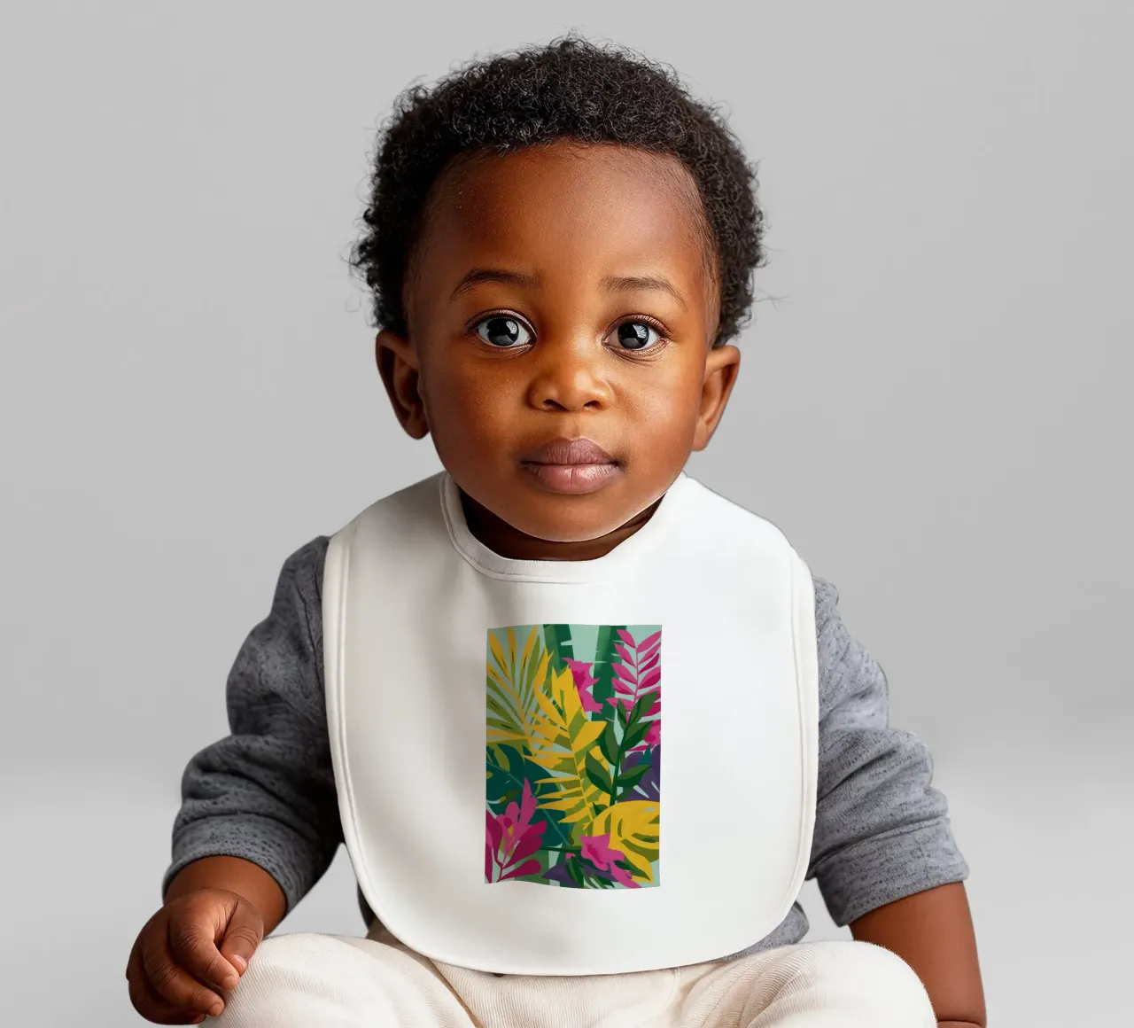 Jungle Leaf Lushness baby bib by Lumie Layers