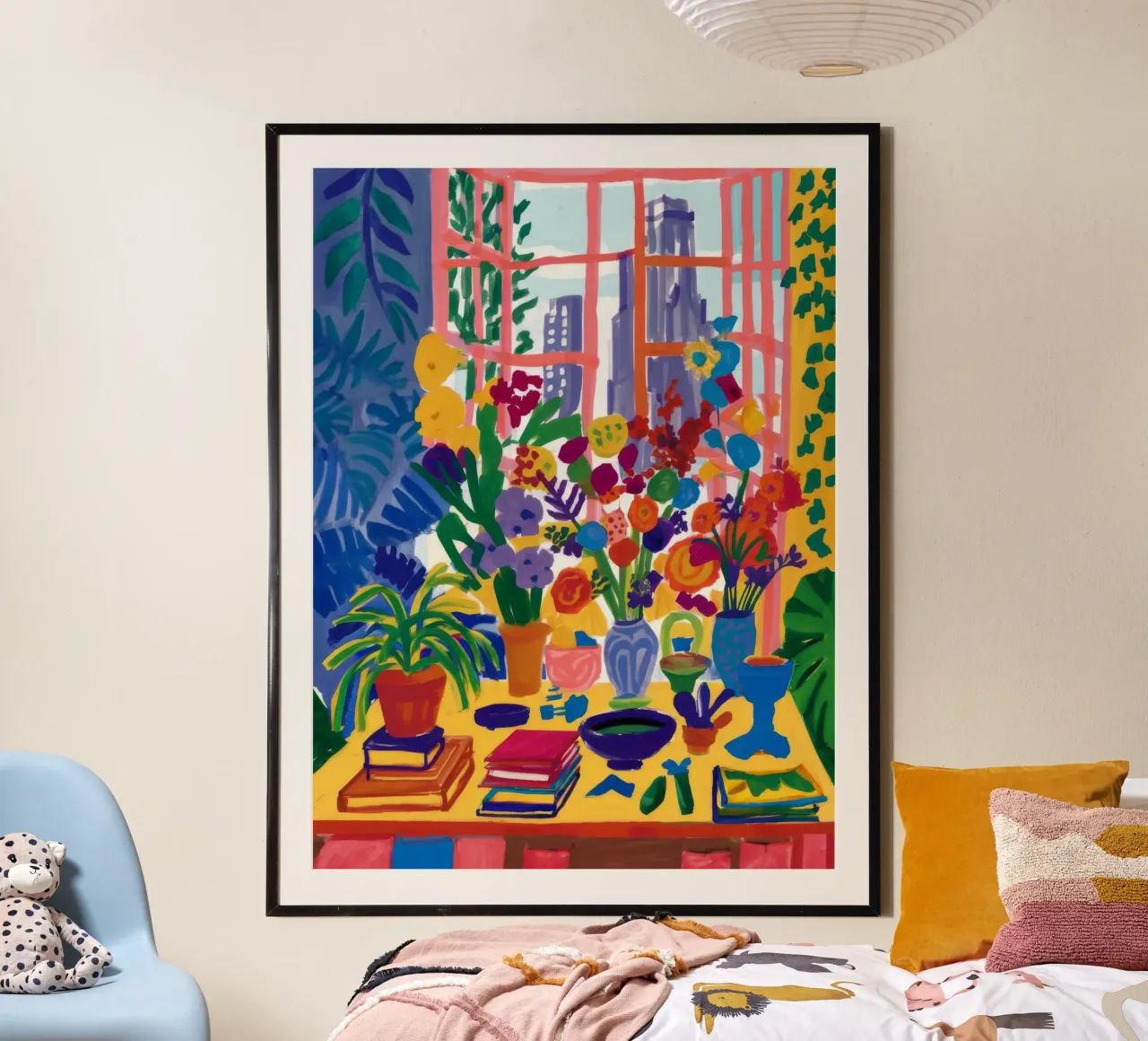 Fiori della cassetta delle finestre poster con telaio in plastica da Grande Serene