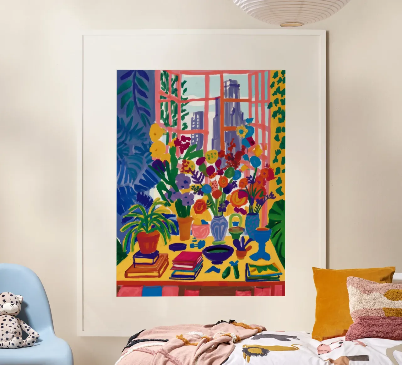 Fiori della cassetta delle finestre poster con telaio in plastica da Grande Serene