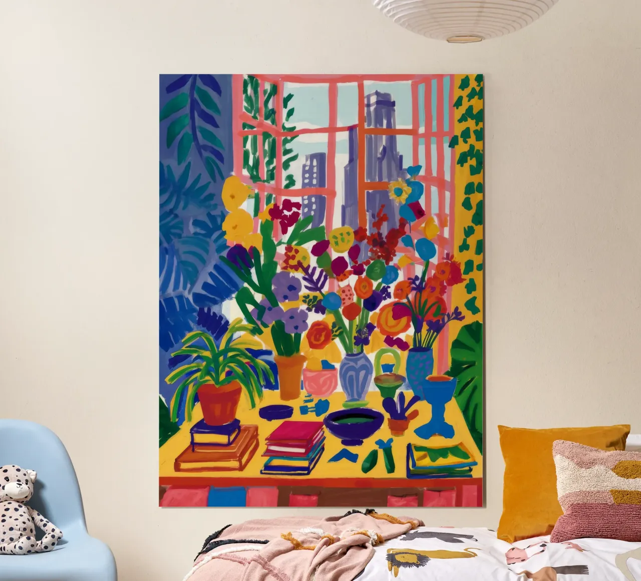 Fiori della cassetta delle finestre poster con telaio in plastica da Grande Serene