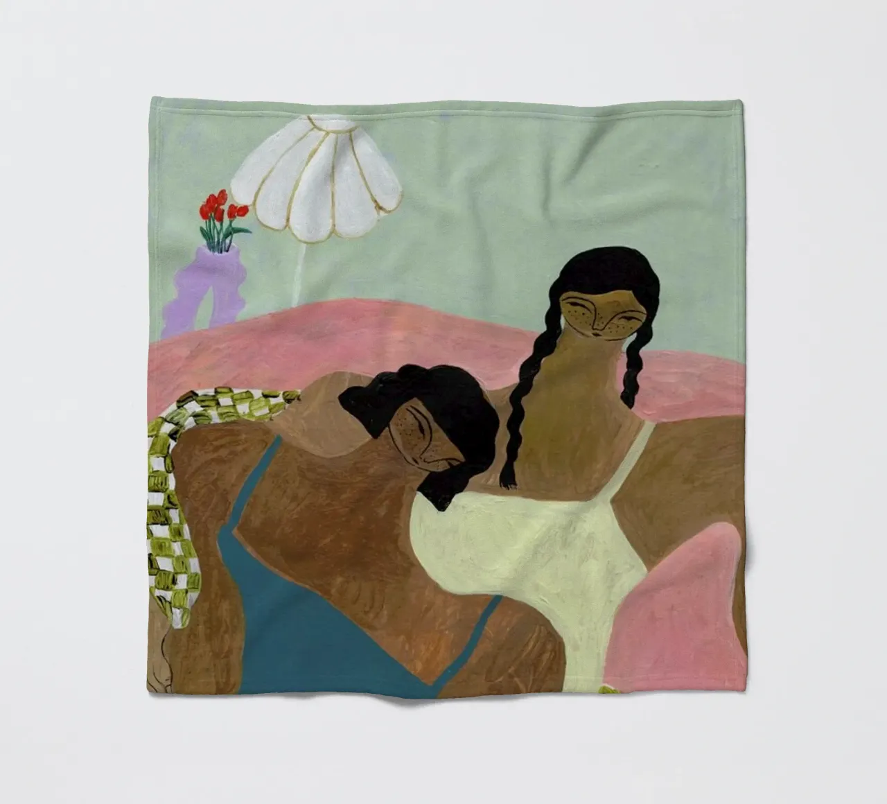 Surrounded by a Blanket manta de franela de Nudes and Croissants