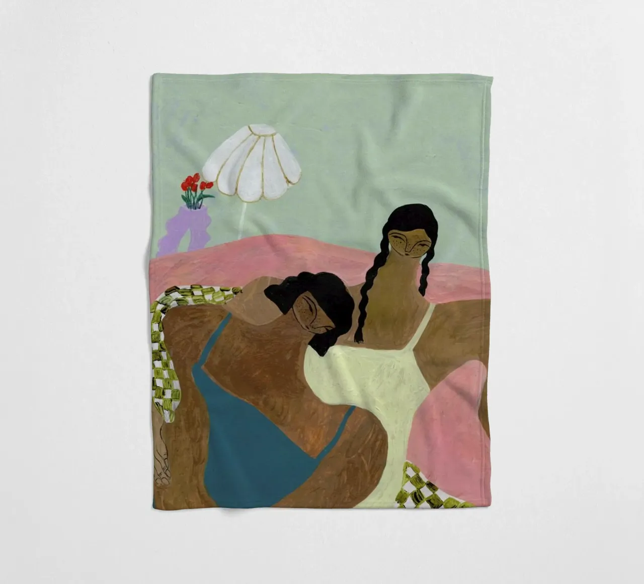 Surrounded by a Blanket manta de franela de Nudes and Croissants