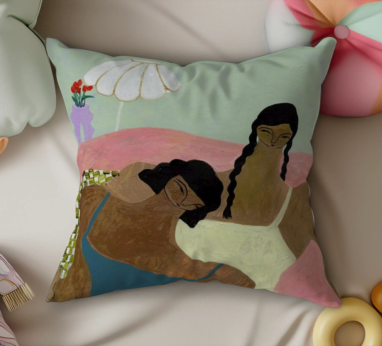 Surrounded by a Blanket cuscino da Nudes and Croissants