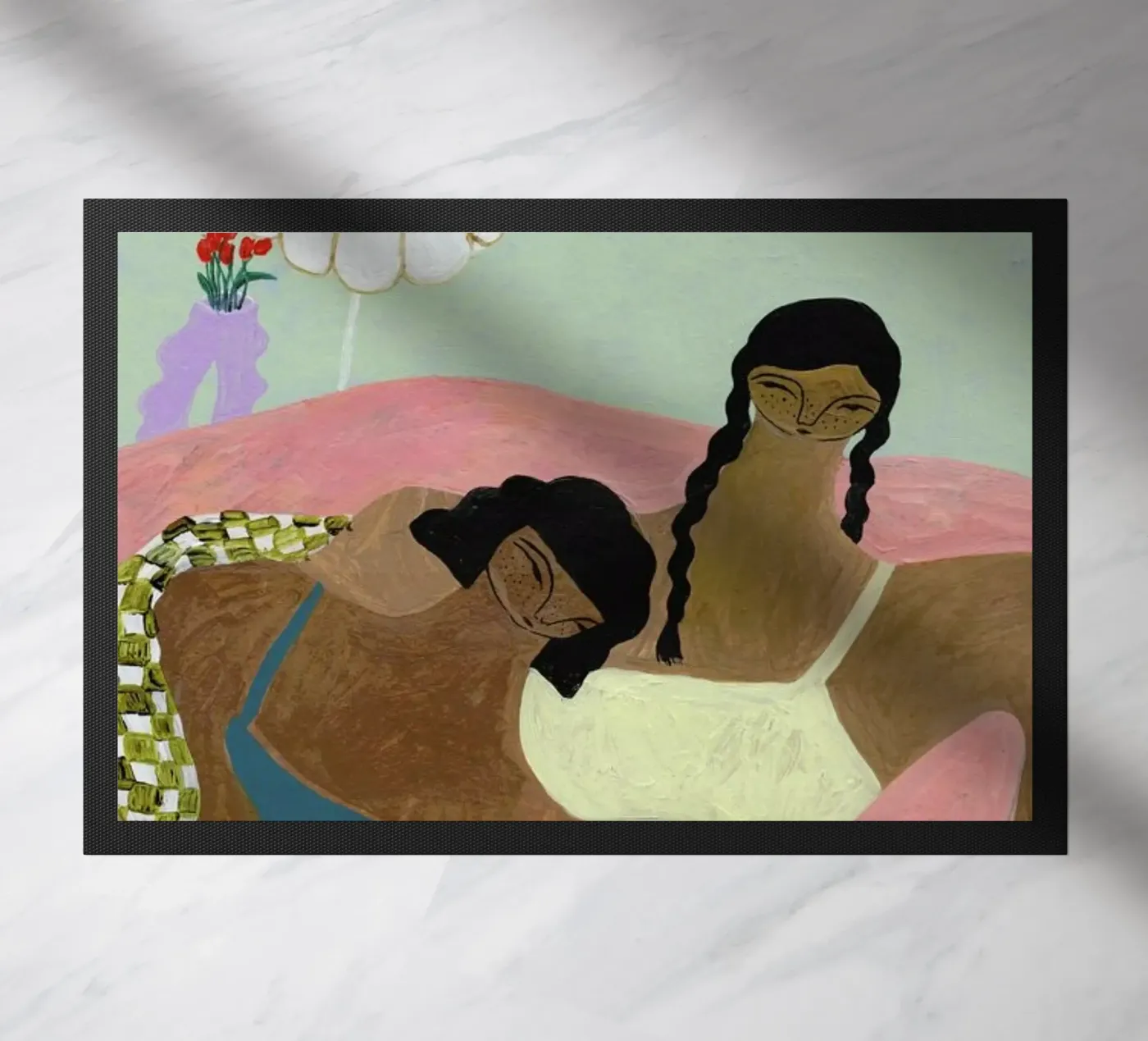 Surrounded by a Blanket doormat by Nudes and Croissants