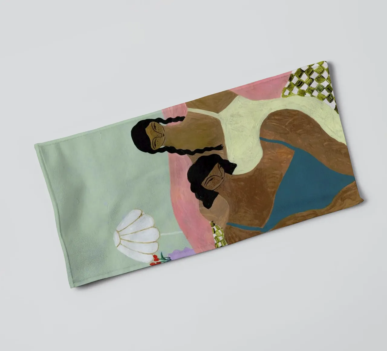 Surrounded by a Blanket asciugamano da bagno da Nudes and Croissants