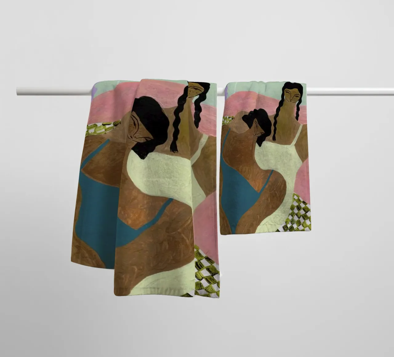 Surrounded by a Blanket toalla de baño de Nudes and Croissants