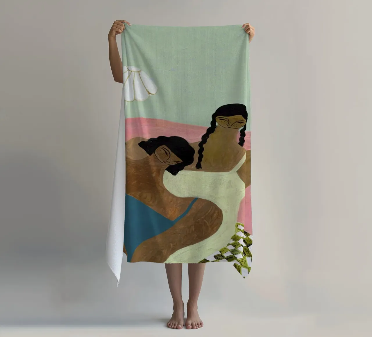 Surrounded by a Blanket beach towel by Nudes and Croissants