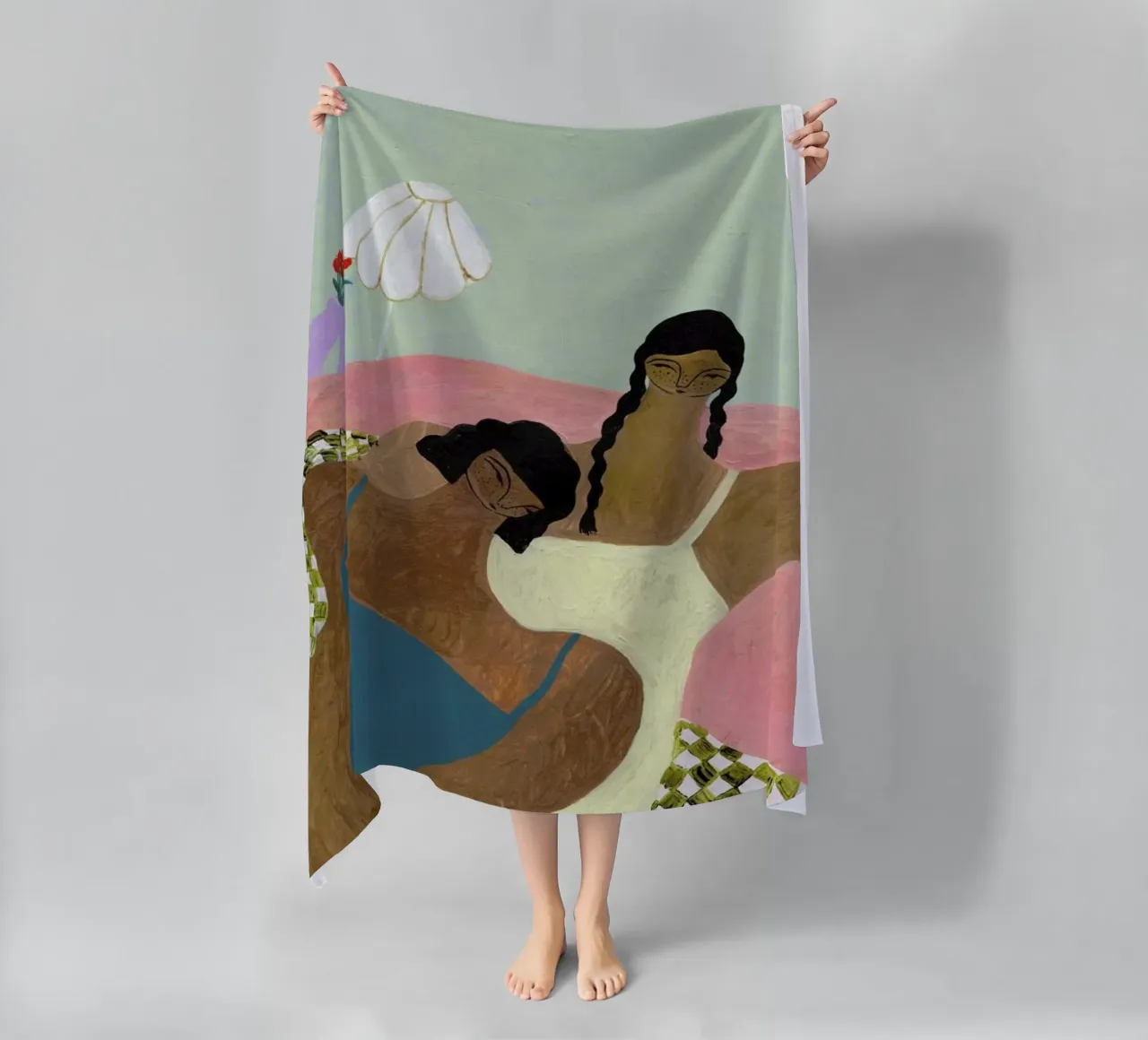 Surrounded by a Blanket toalla de playa de Nudes and Croissants