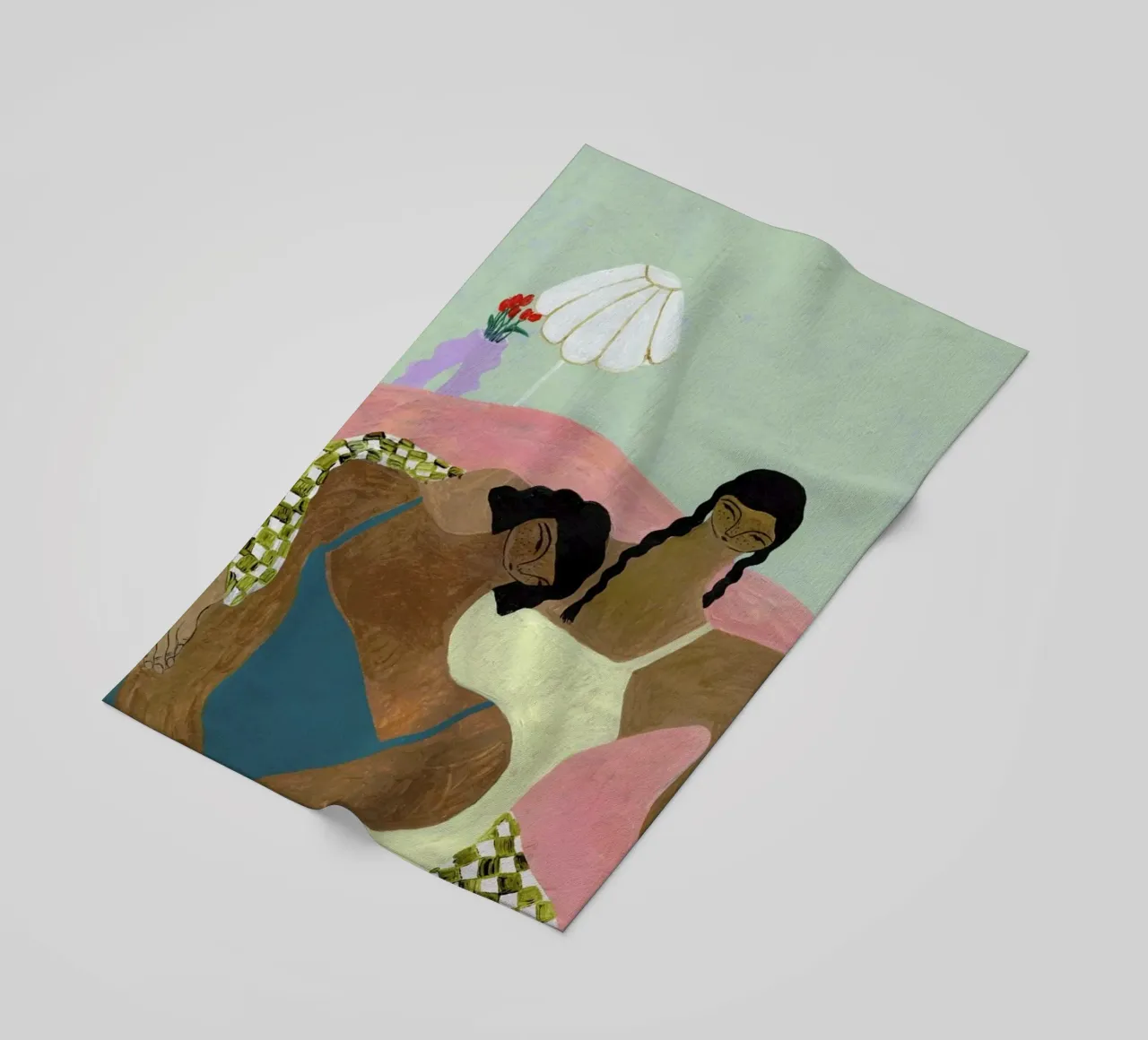 Surrounded by a Blanket beach towel by Nudes and Croissants