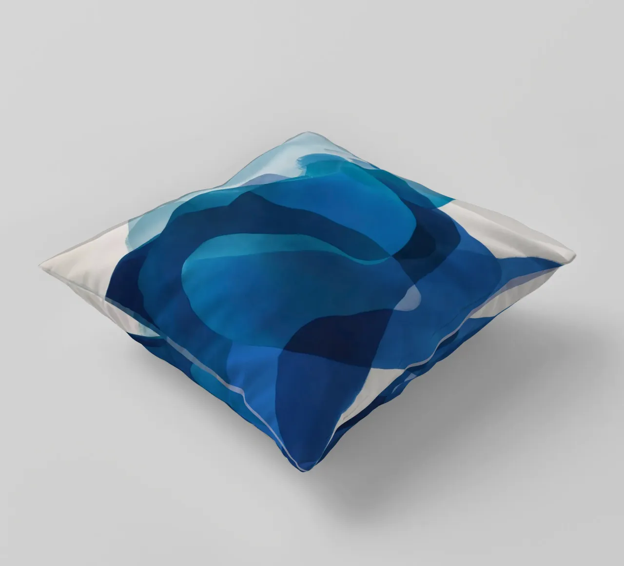 Cerulean Soul Cascade decorative cushion by Vivid Reverie