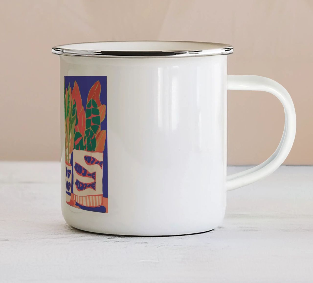 Vaso di piante tazza in smalto da Lumie Layers