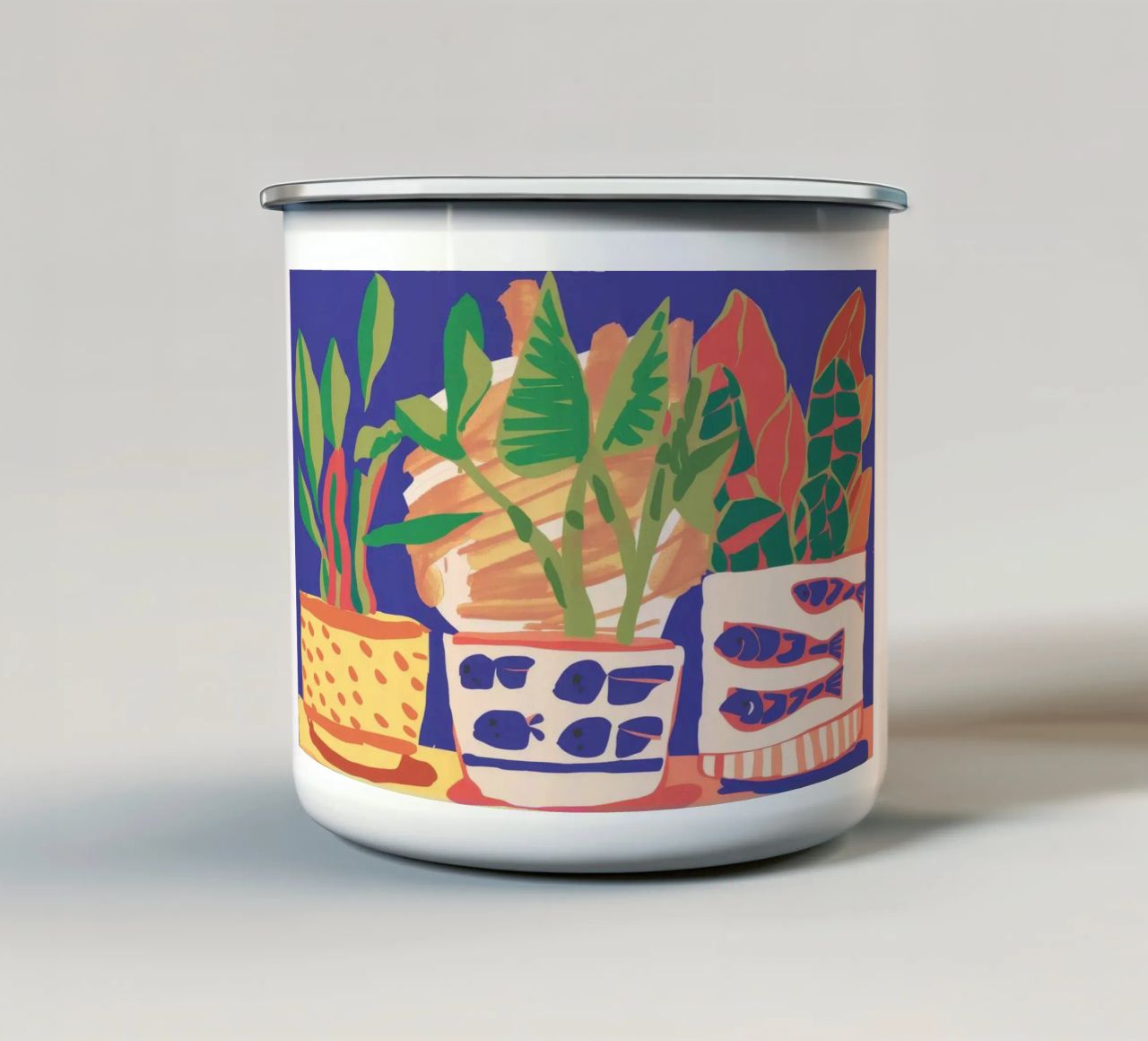 Vaso di piante tazza in smalto da Lumie Layers