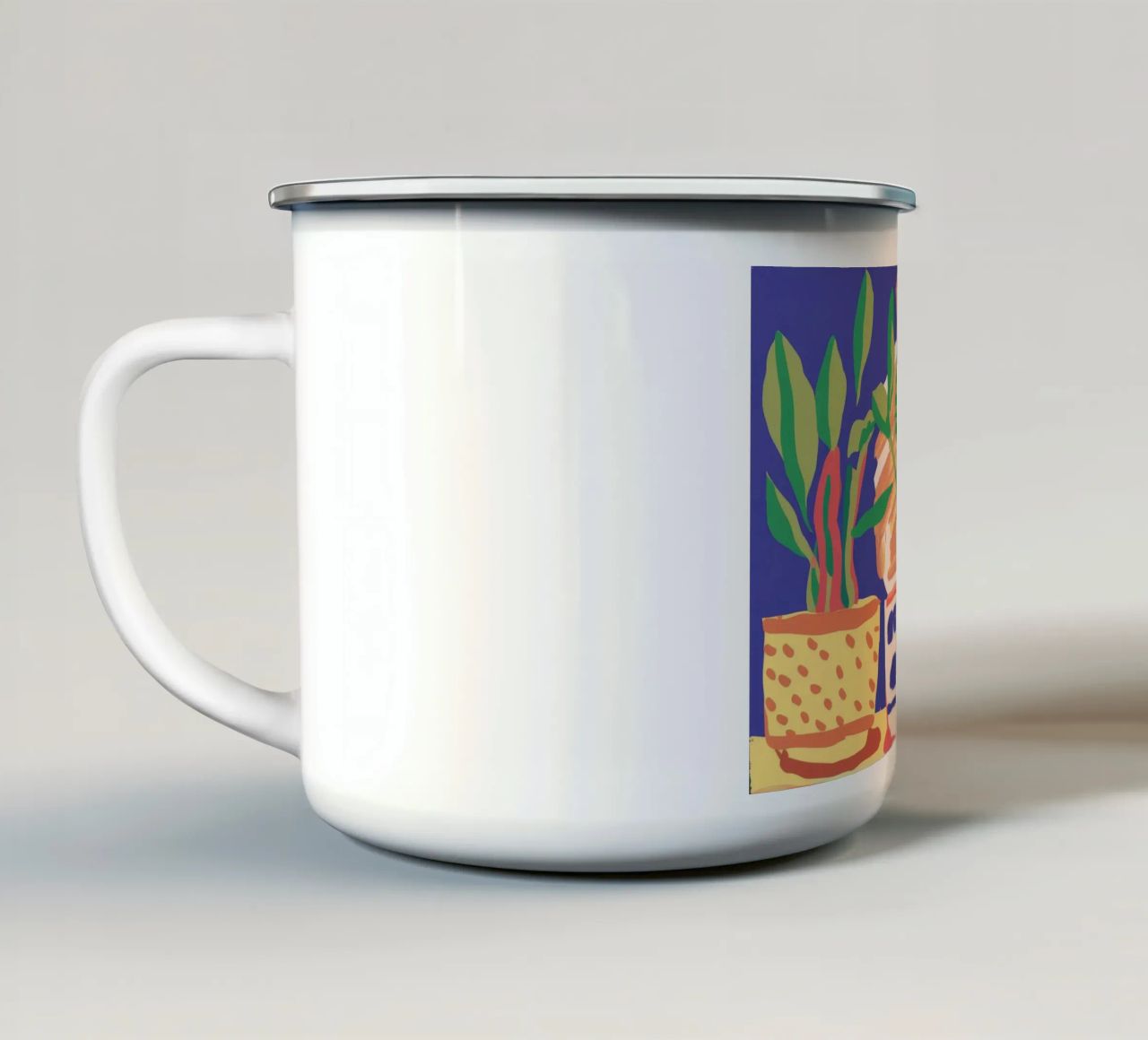 Vaso di piante tazza in smalto da Lumie Layers