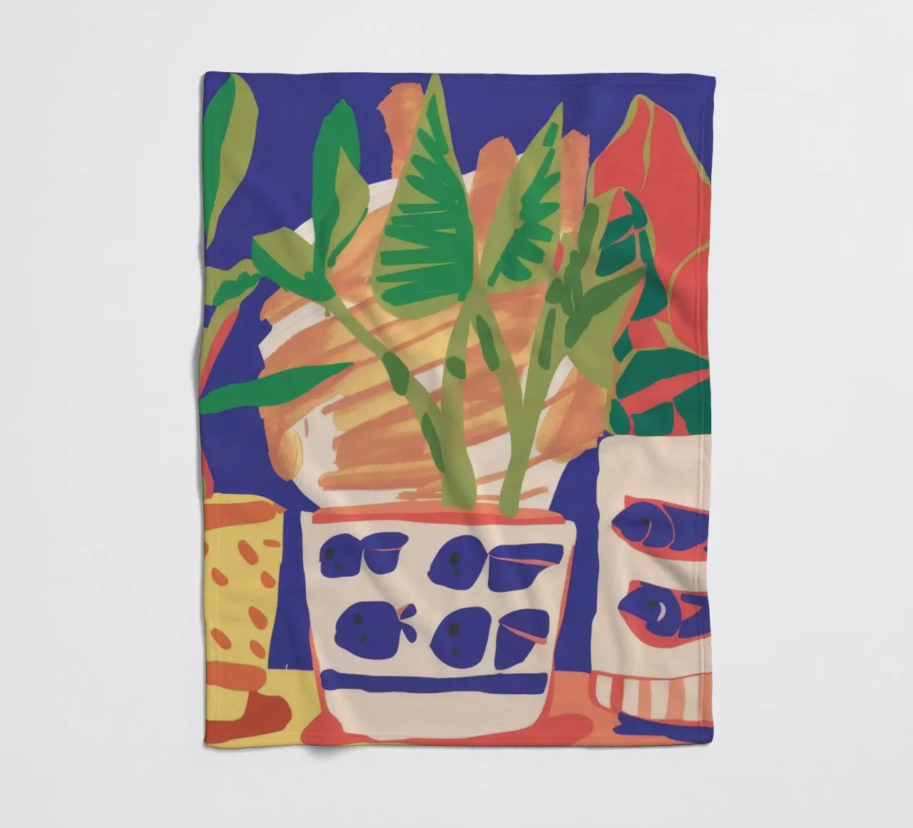 Potted Plant Array fleece blanket by Lumie Layers