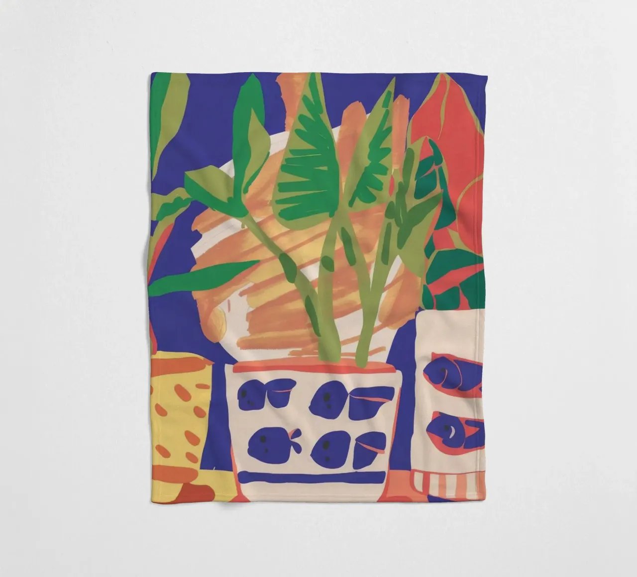 Potted Plant Array fleece blanket by Lumie Layers