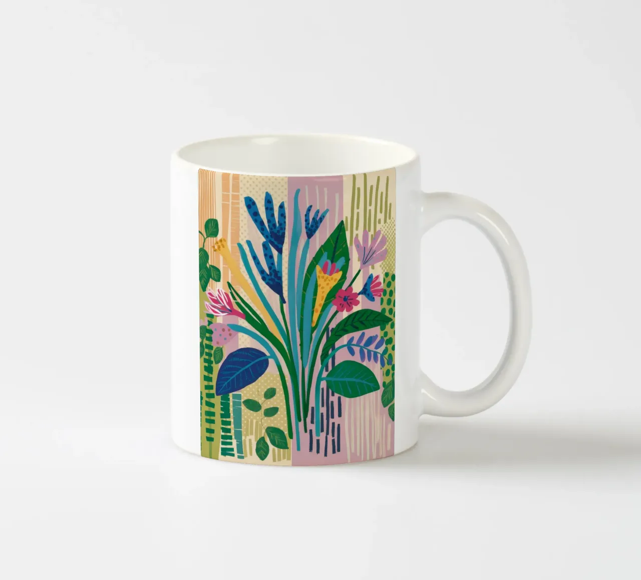 Blue Leaf Serenity ceramic mug by Grande Serene