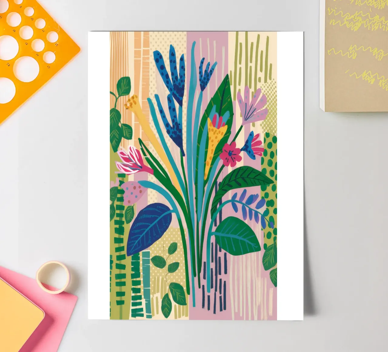 Blue Leaf Serenity sticker sheet by Grande Serene