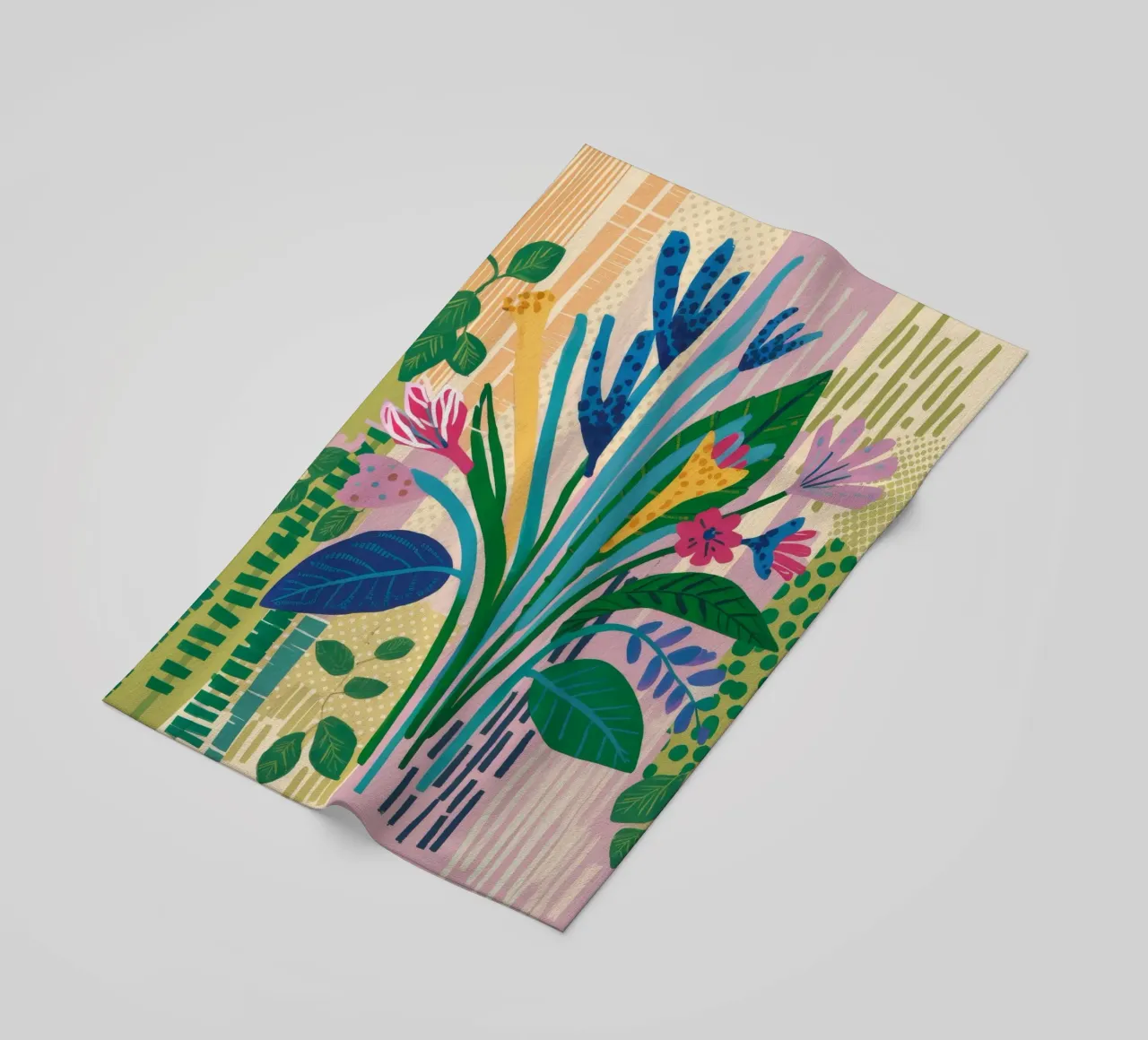 Blue Leaf Serenity beach towel by Grande Serene