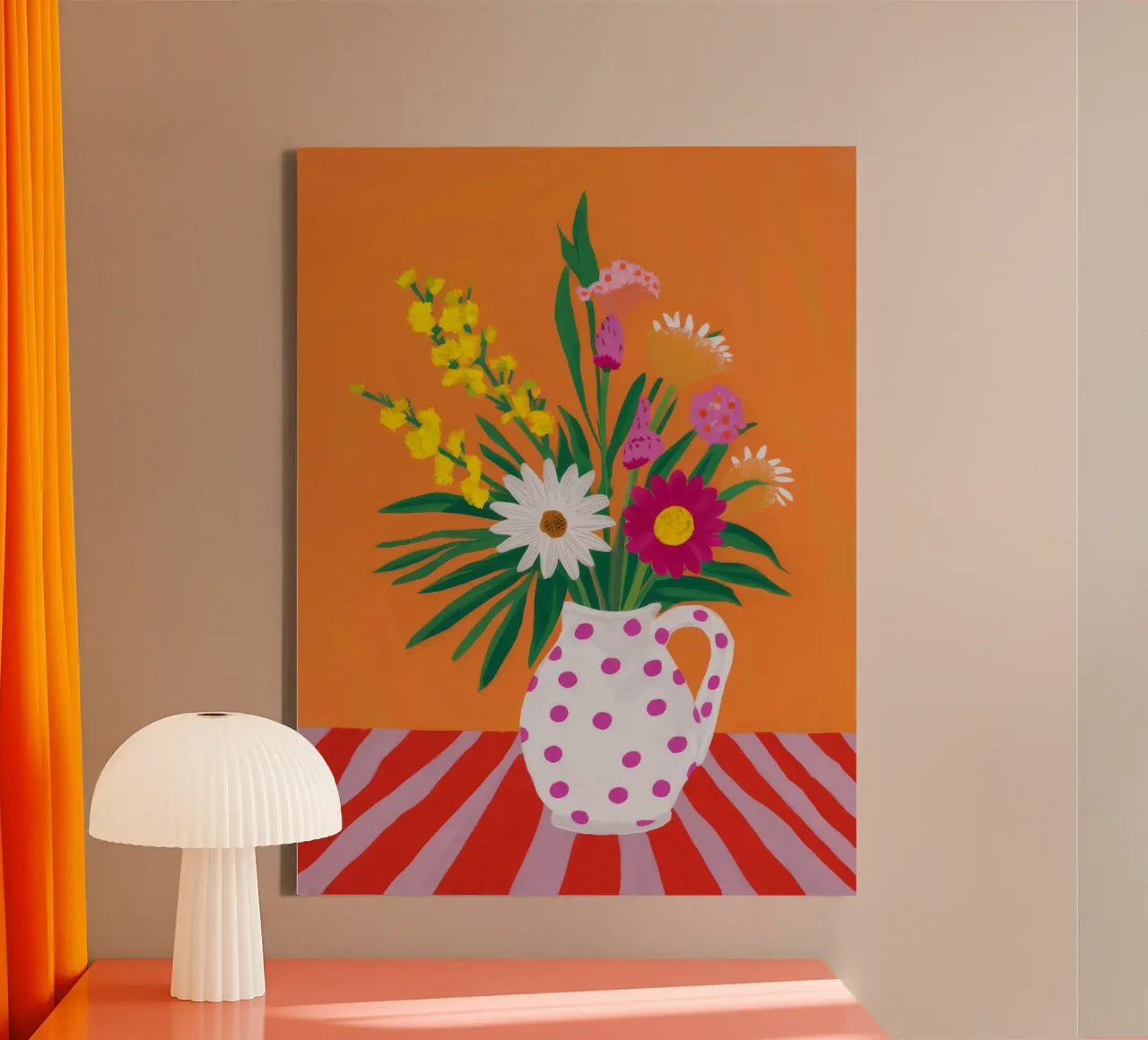 Vaso a pois Joy tela con Cornice a cassetta da Lumie Layers