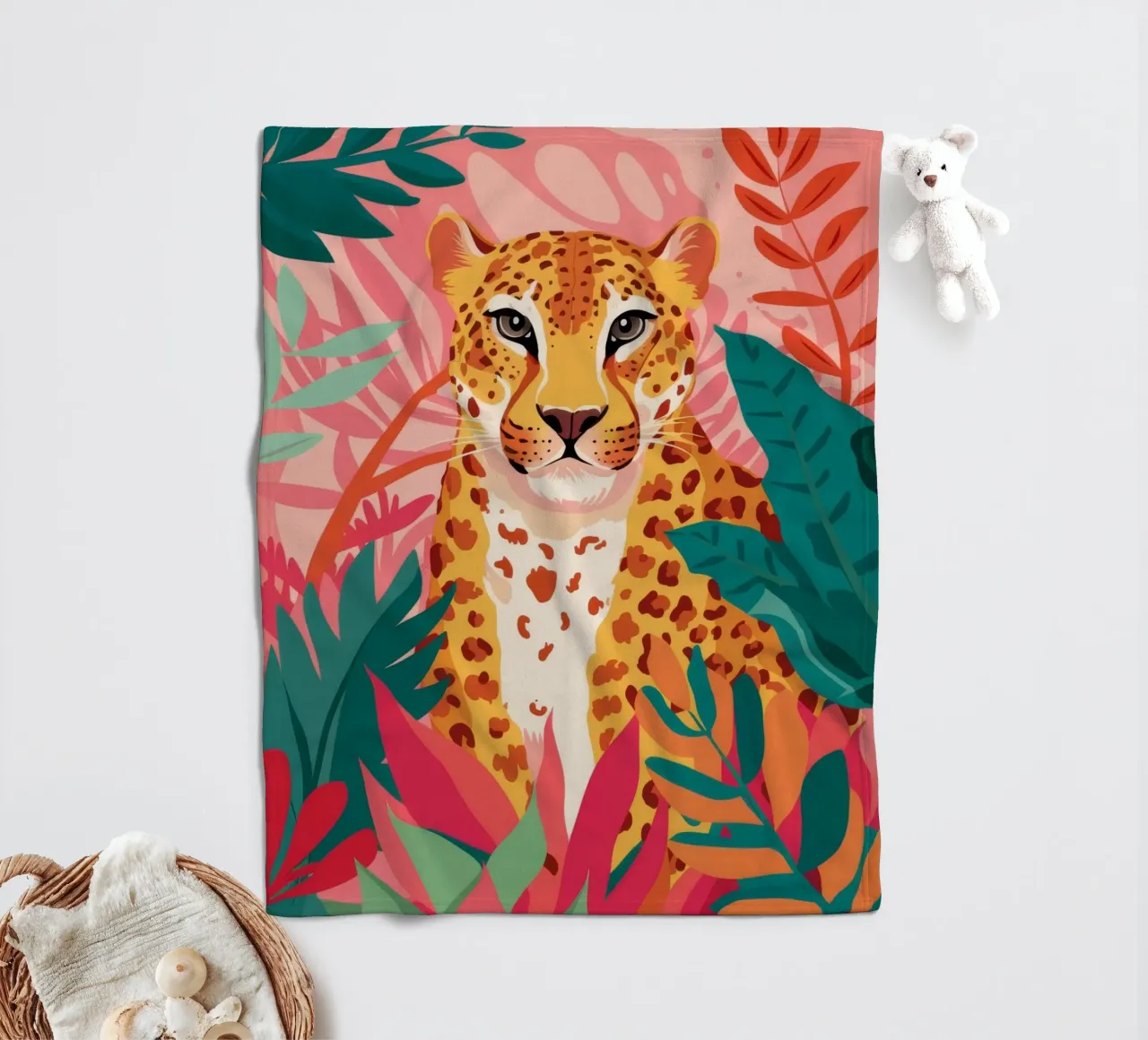 Leopard's Lush Lounge fleece blanket by Grande Serene