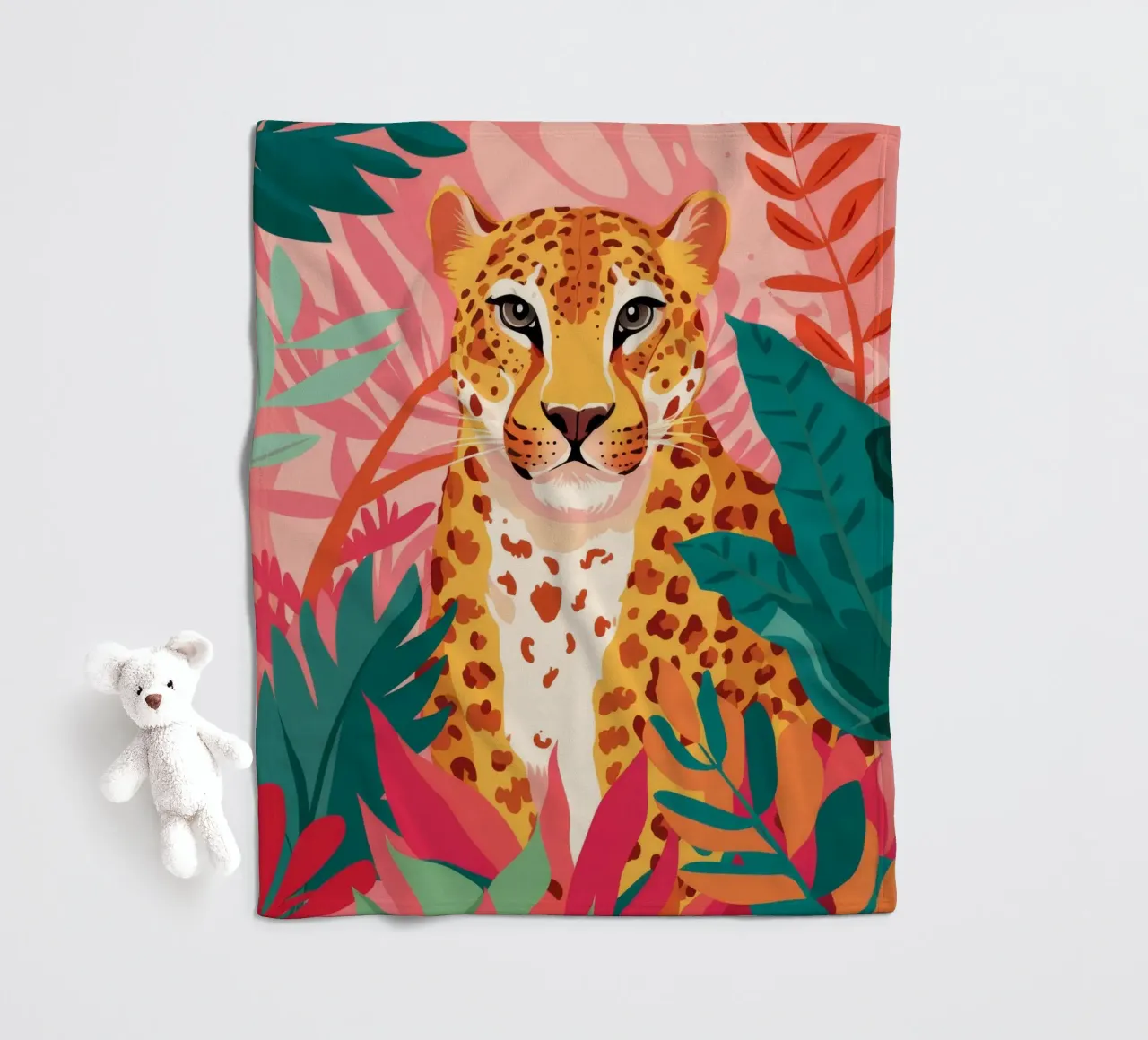 Leopard's Lush Lounge fleece blanket by Grande Serene