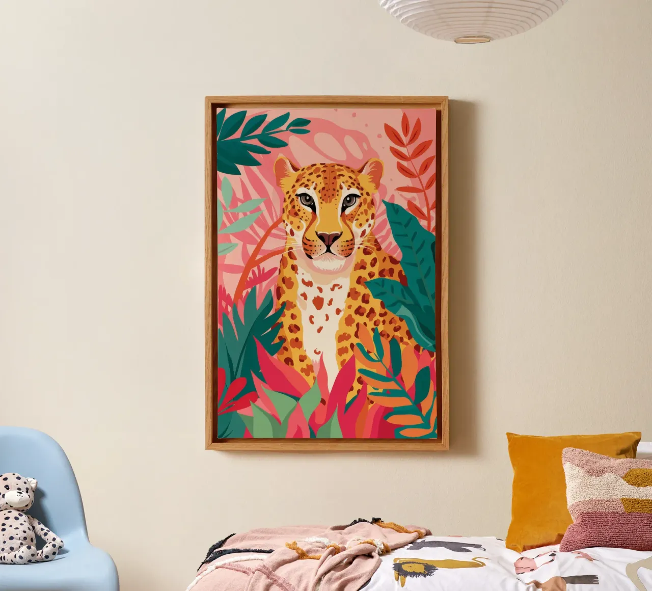Il salotto lussureggiante di Leopard tela con Cornice a cassetta da Grande Serene