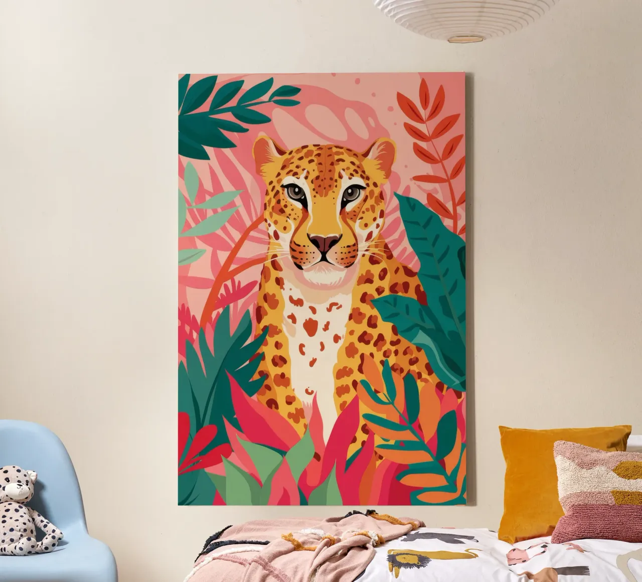 Il salotto lussureggiante di Leopard tela con Cornice a cassetta da Grande Serene
