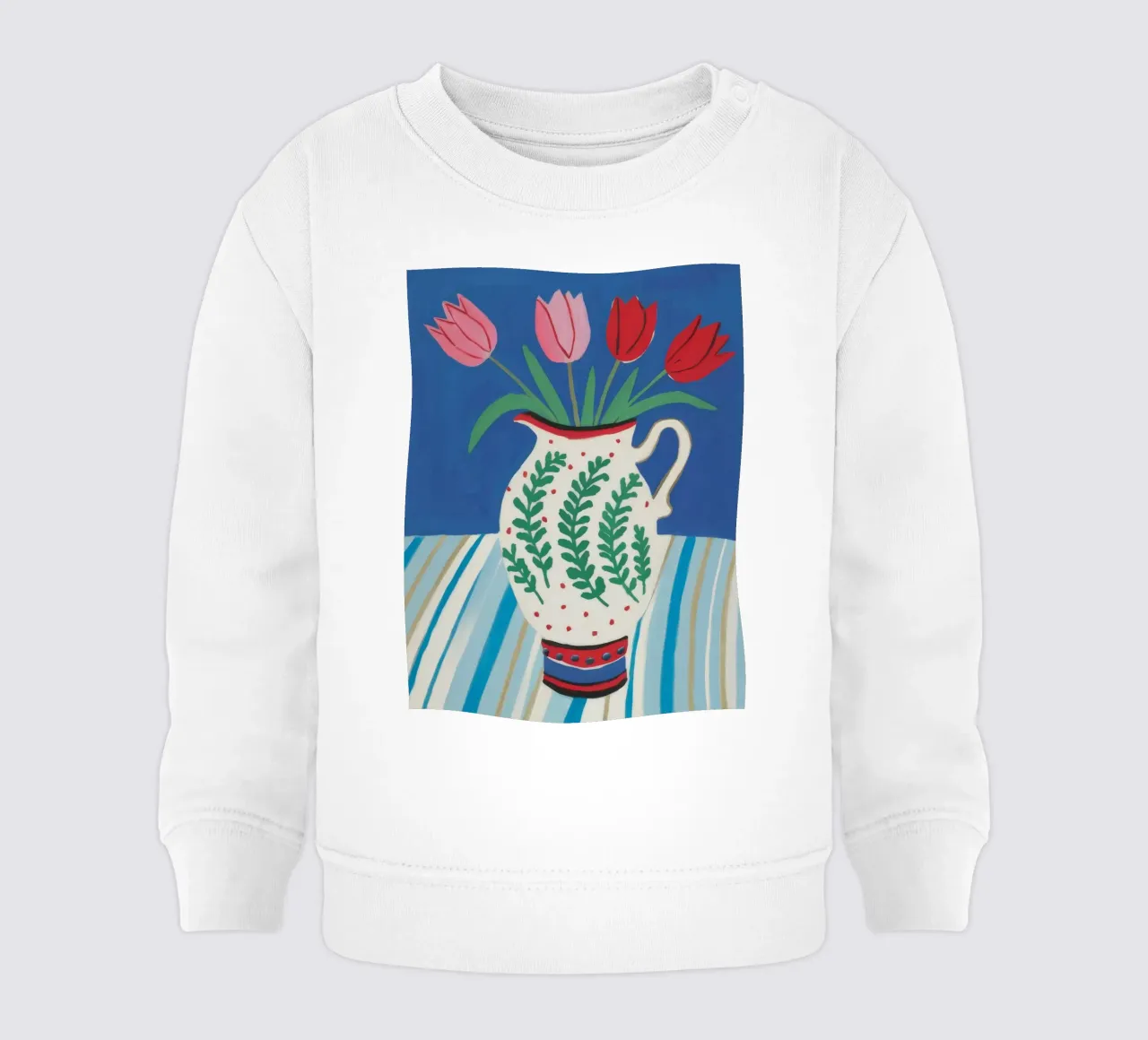 Tulip Pitcher Stripe baby sweatshirt by Lumie Layers