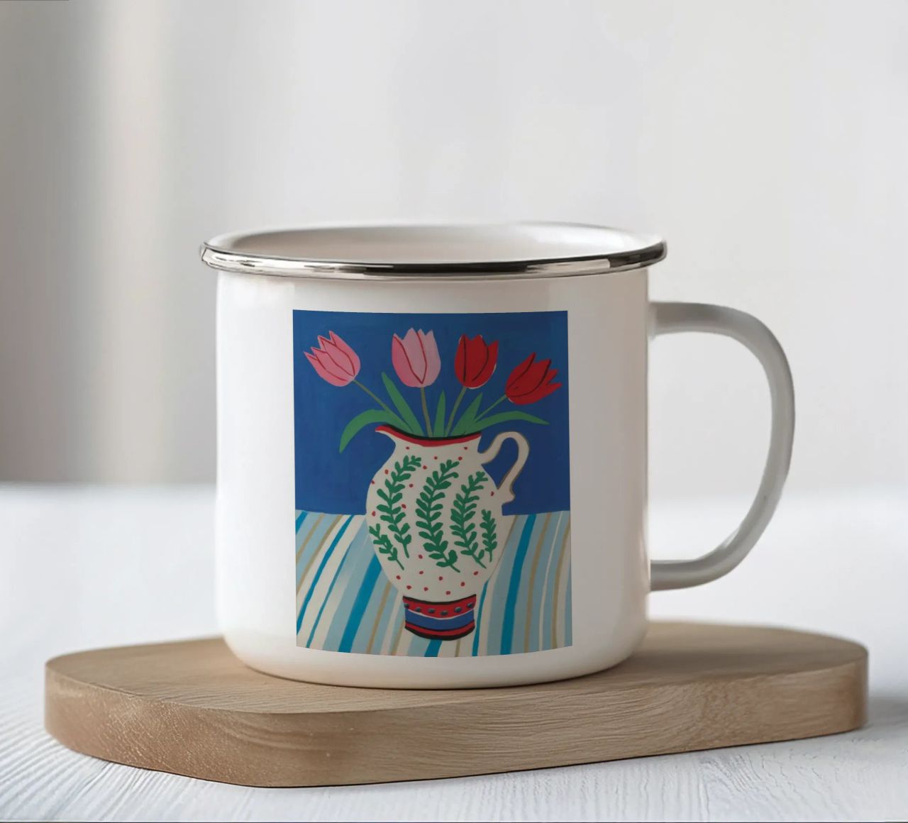 Tulipano Brocca Stripe tazza in smalto da Lumie Layers