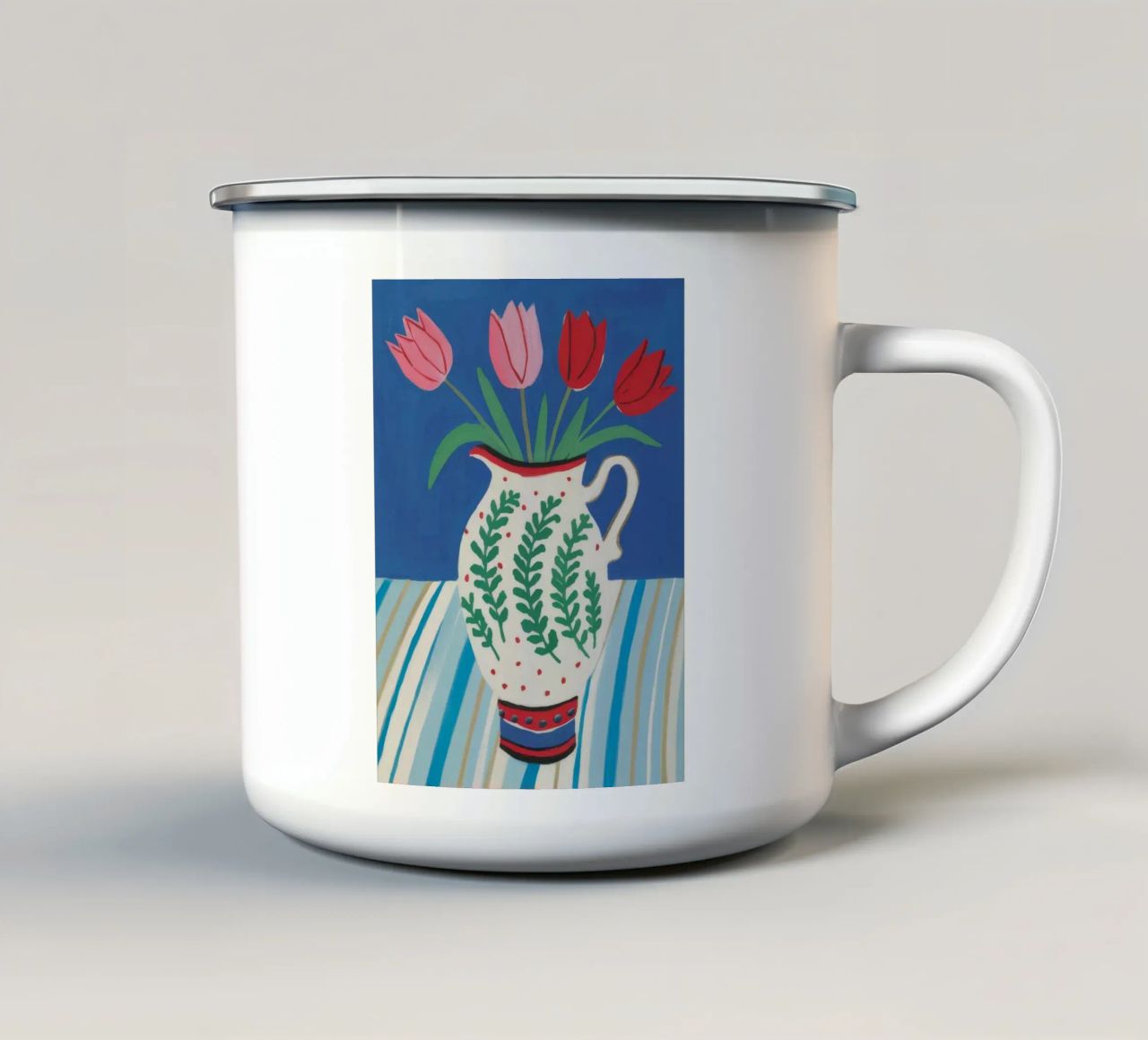 Tulipano Brocca Stripe tazza in smalto da Lumie Layers