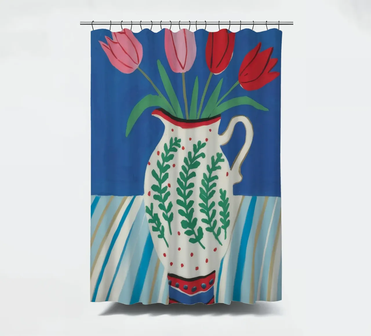 Tulip Pitcher Stripe Duschvorhang von Lumie Layers