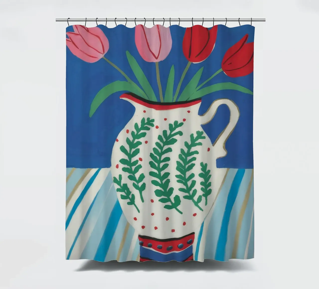 Tulip Pitcher Stripe Duschvorhang von Lumie Layers