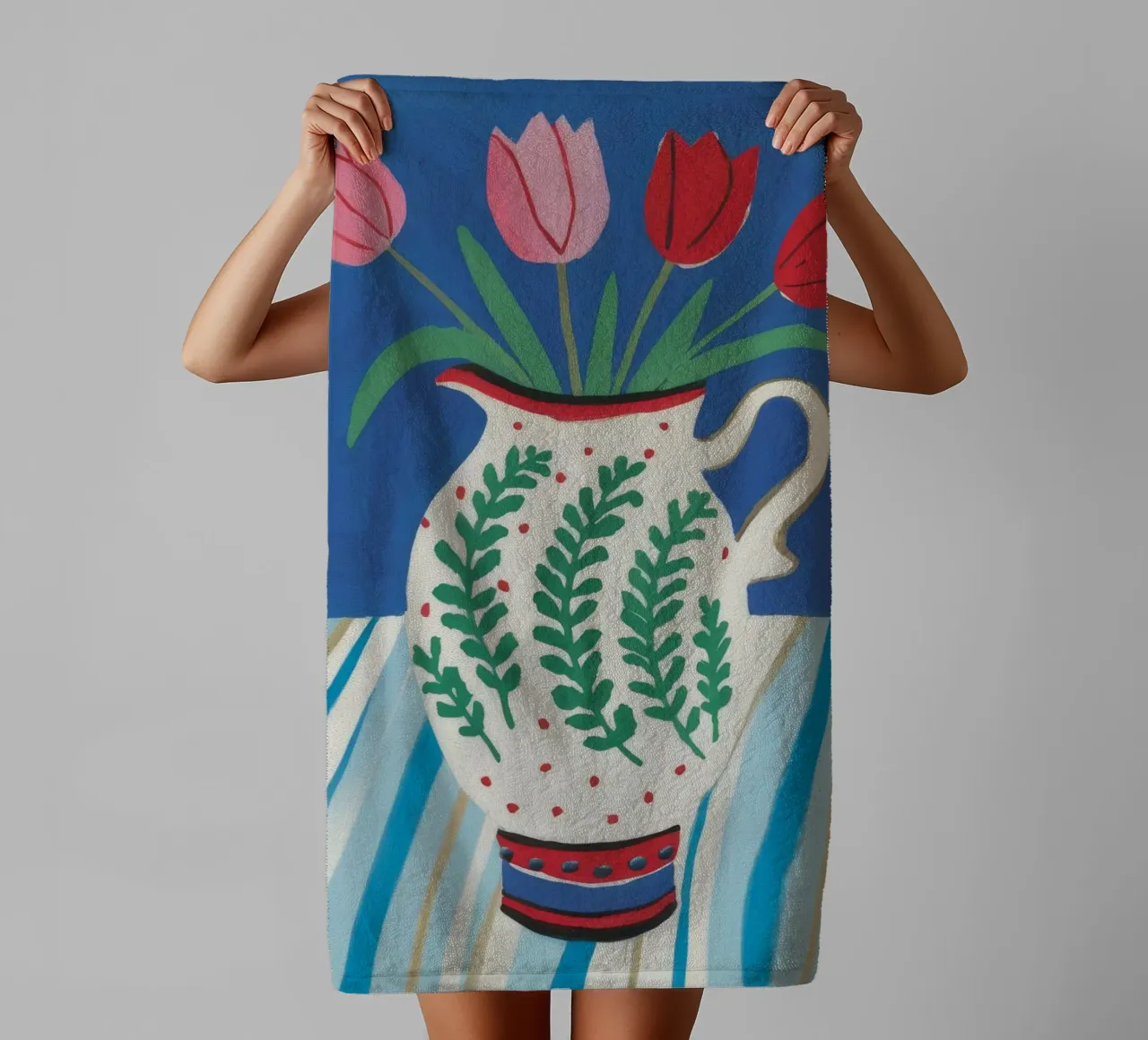 Tulip Pitcher Stripe towel by Lumie Layers