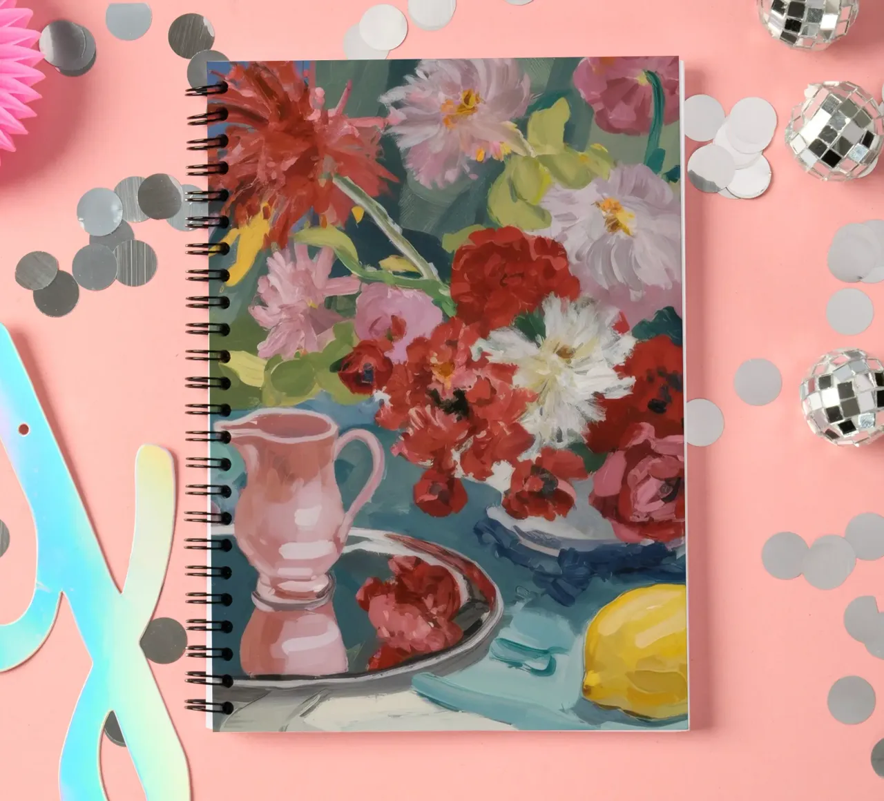 Ruby Blooms Citrus spiral notebook by Radiance Landscape