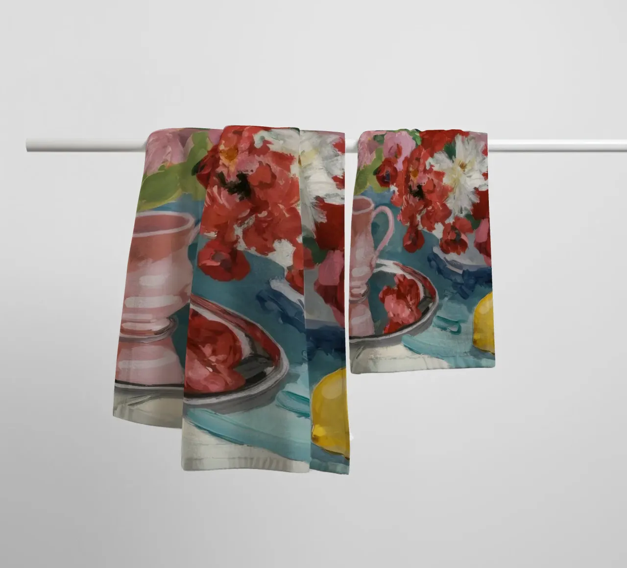 Ruby Blooms Citrus badhanddoek van Radiance Landscape