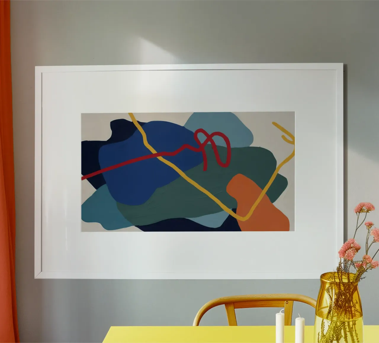 Danza del nastro cromatico poster con telaio in alluminio da Vivid Reverie