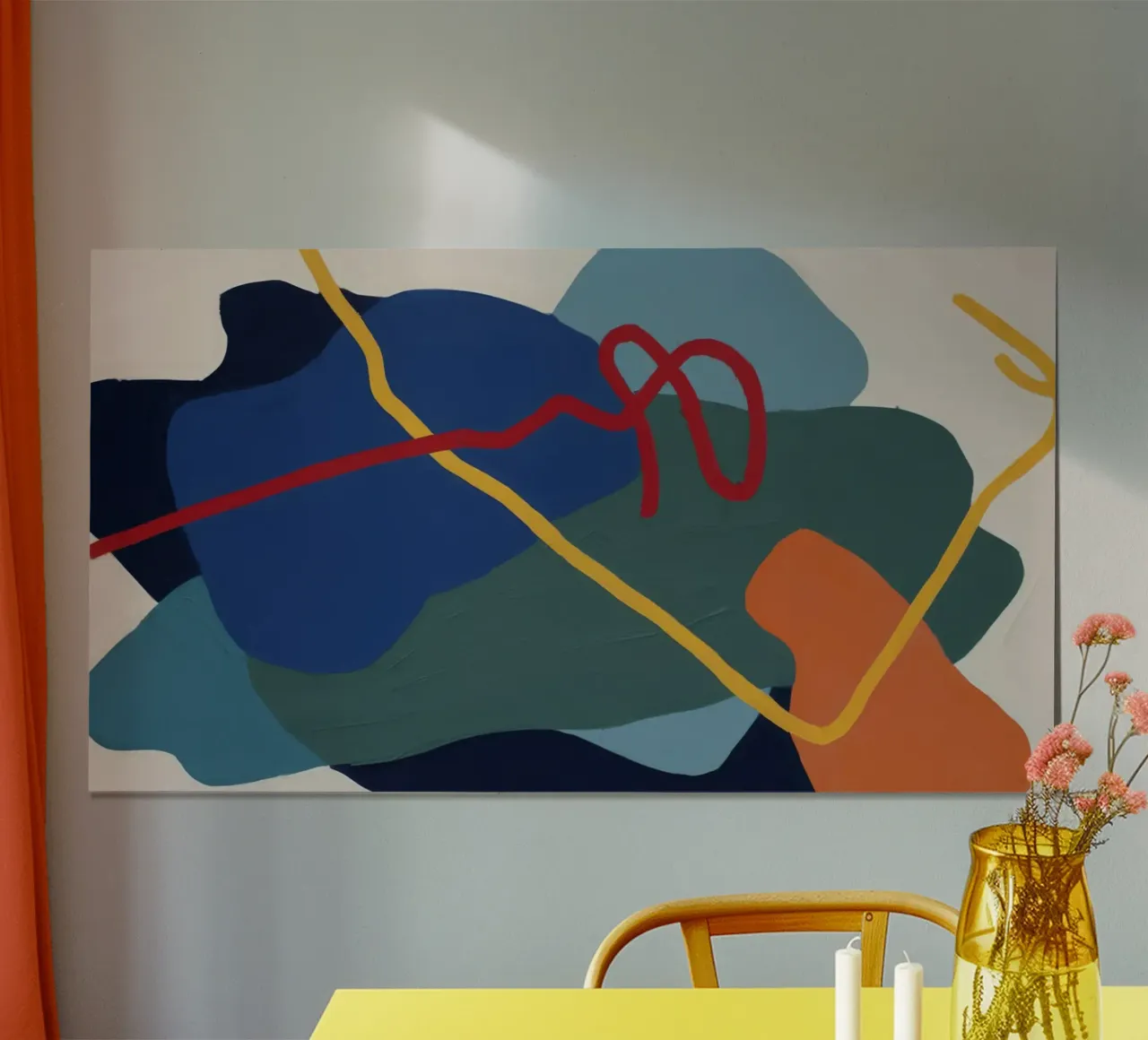 Danza del nastro cromatico poster con telaio in alluminio da Vivid Reverie
