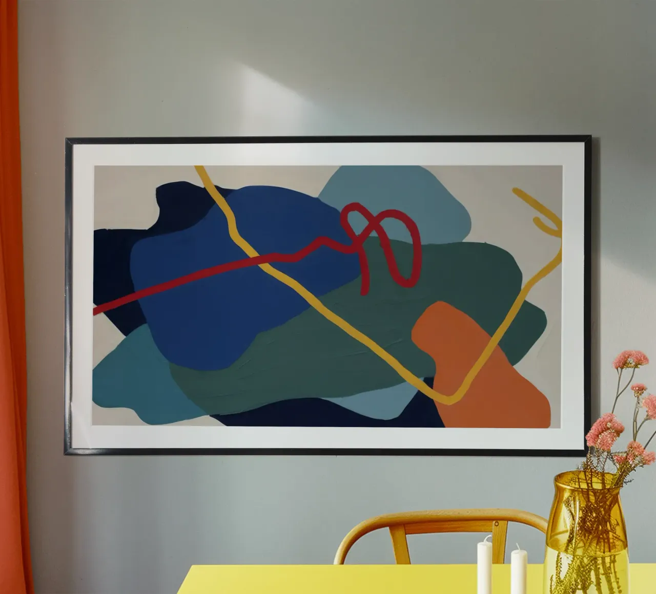 Danza del nastro cromatico poster con telaio in alluminio da Vivid Reverie