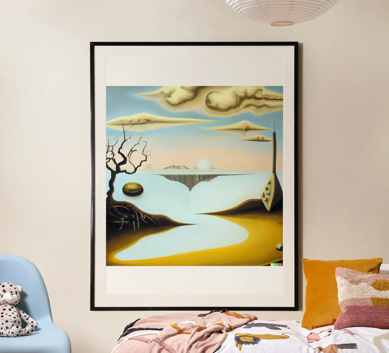Un bel paesaggio Salvador Dalì poster con telaio in plastica da Cindy Cronin