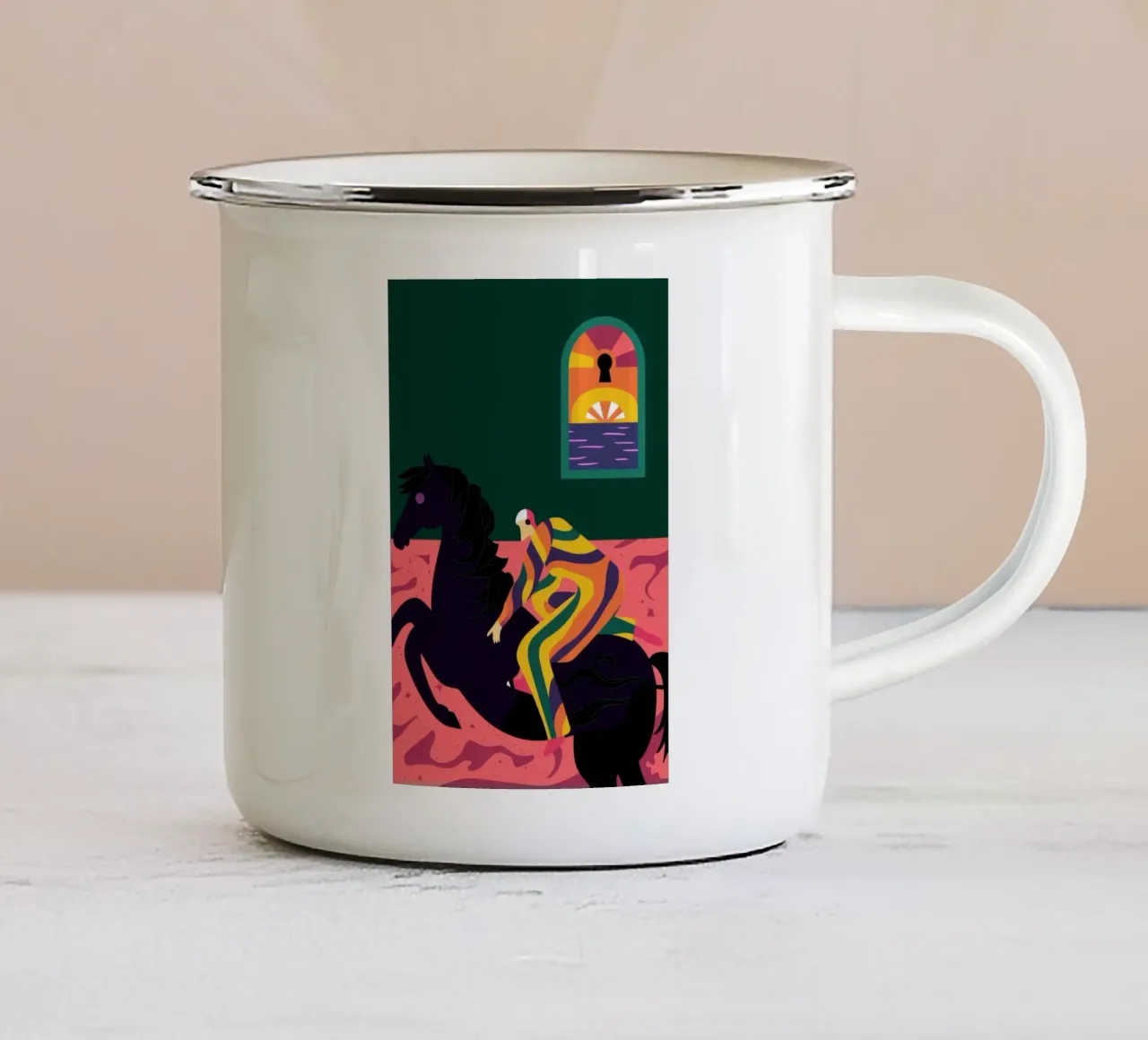 Cavaliere notturno del deserto tazza in smalto da Lumie Layers