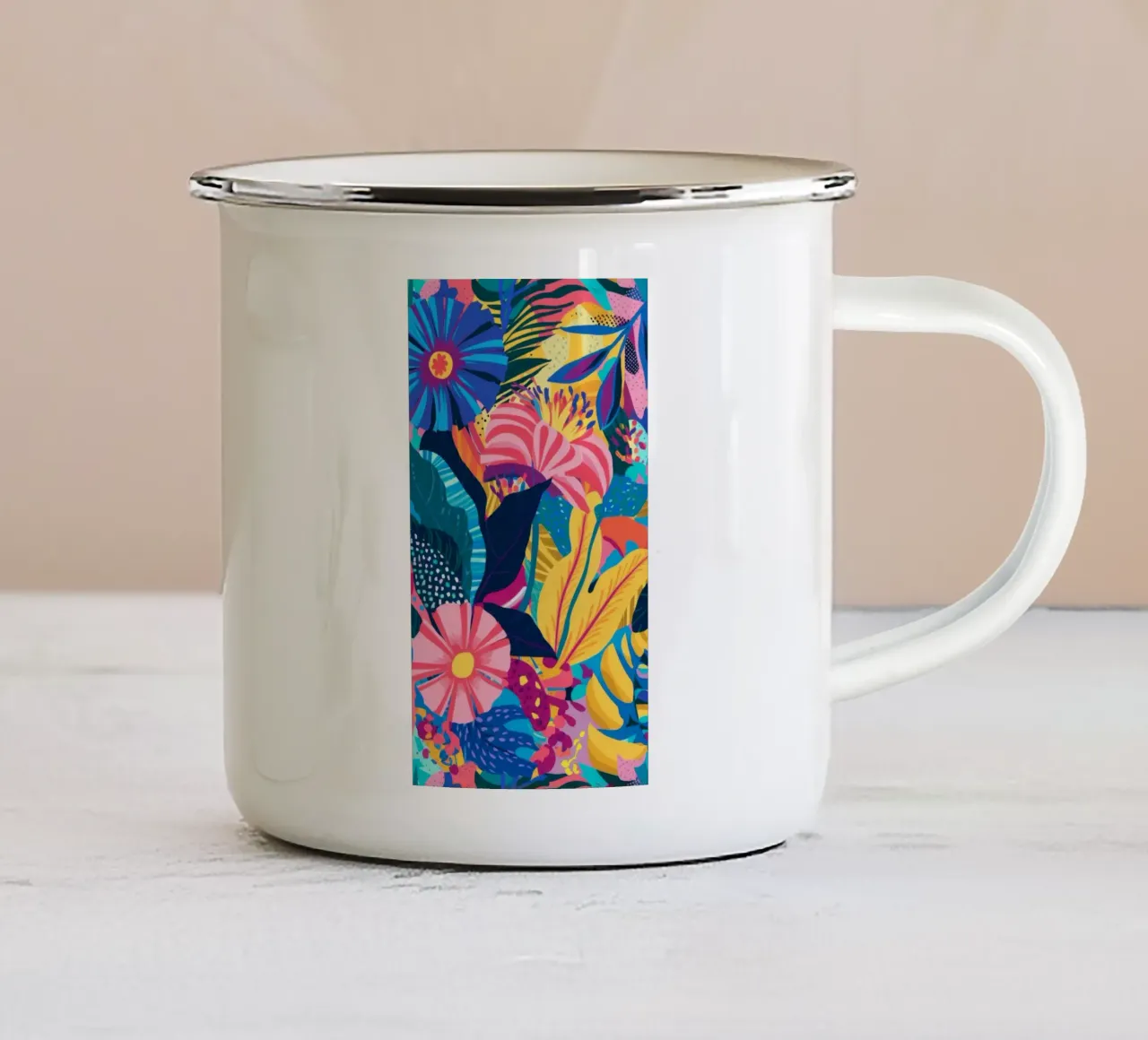 Giungla dai toni gioiello tazza in smalto da Grande Serene