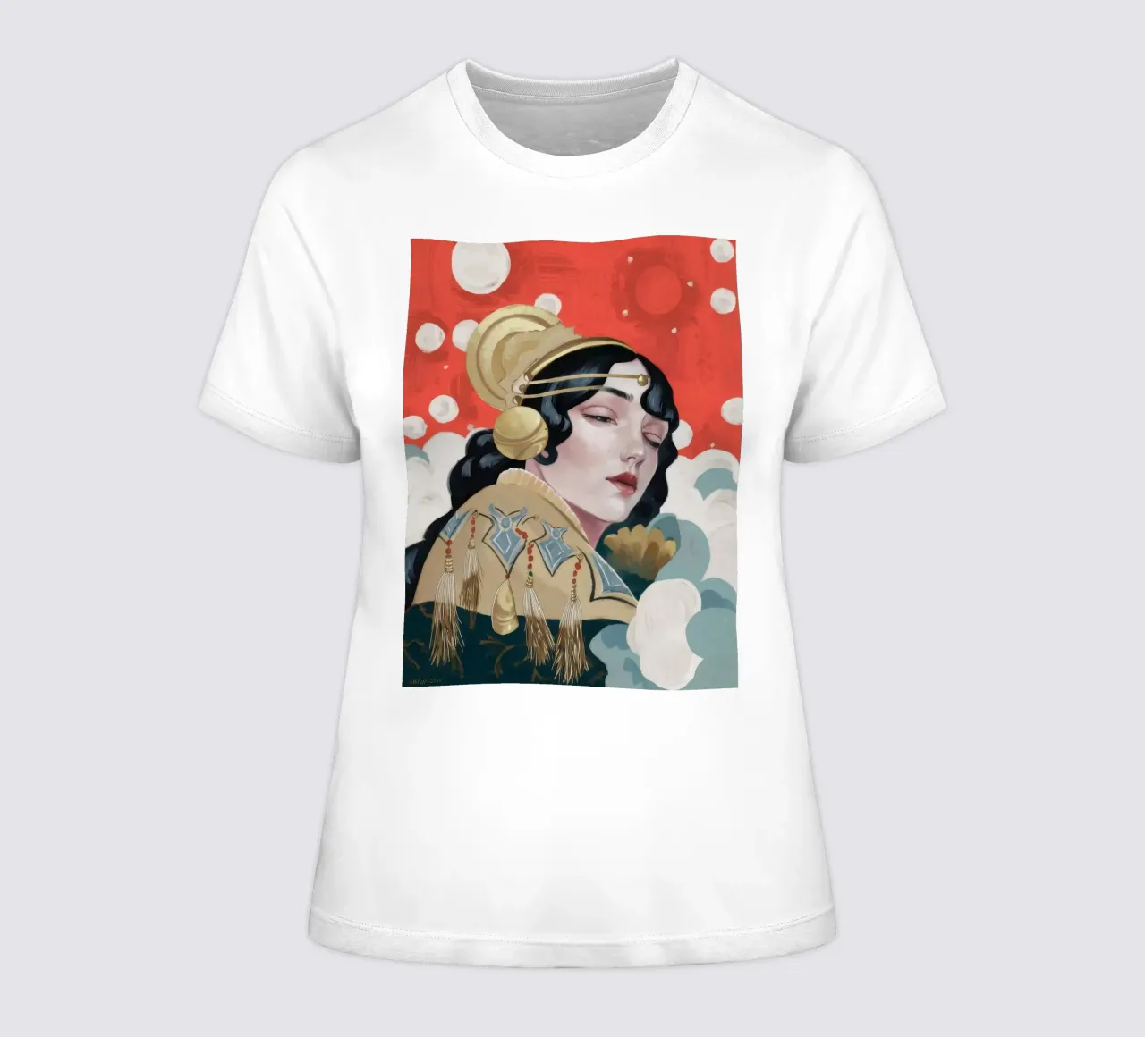Ruby Geisha Reverie women's fitted t-shirt by Vivid Reverie