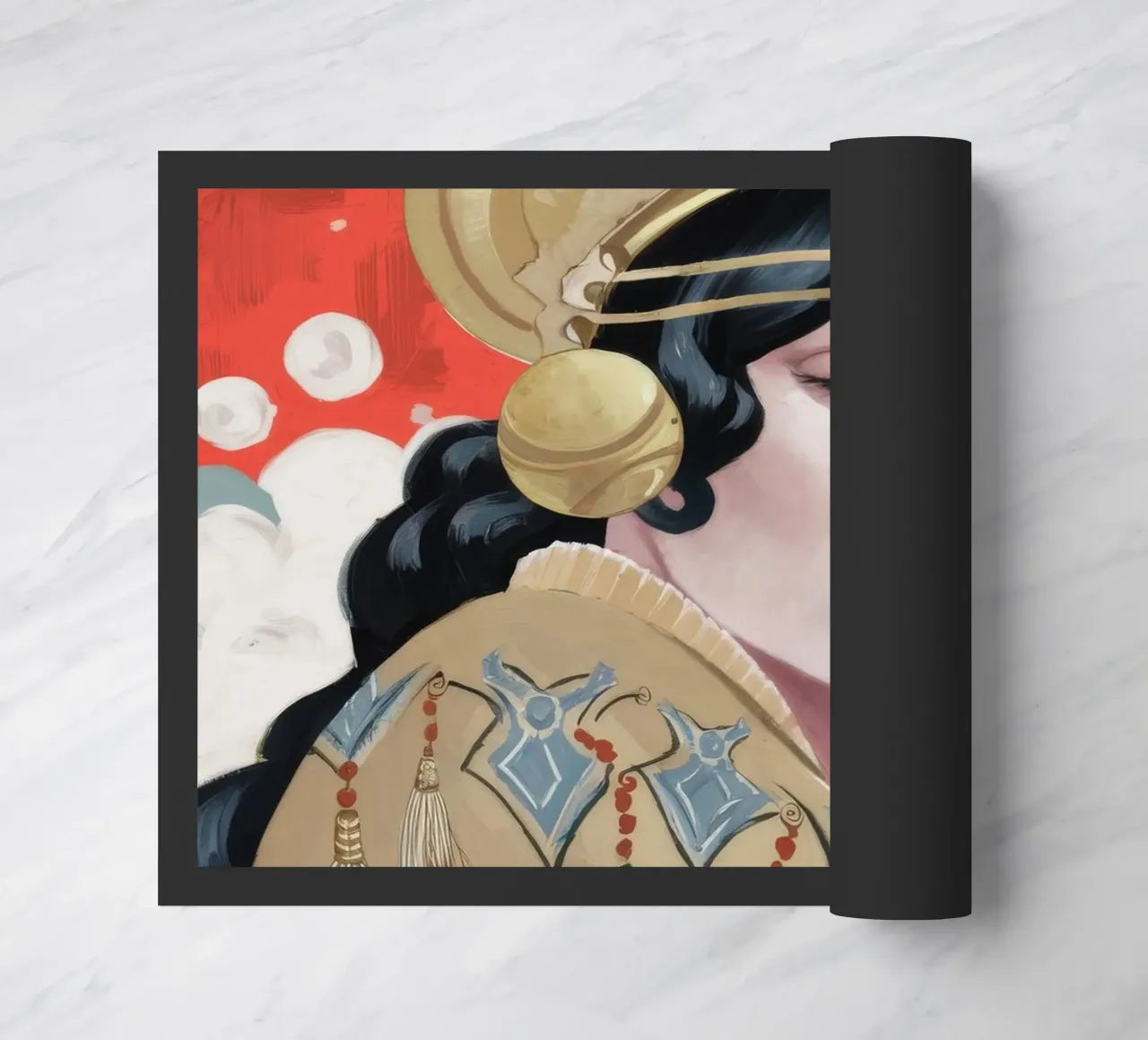 Ruby Geisha Reverie doormat by Vivid Reverie