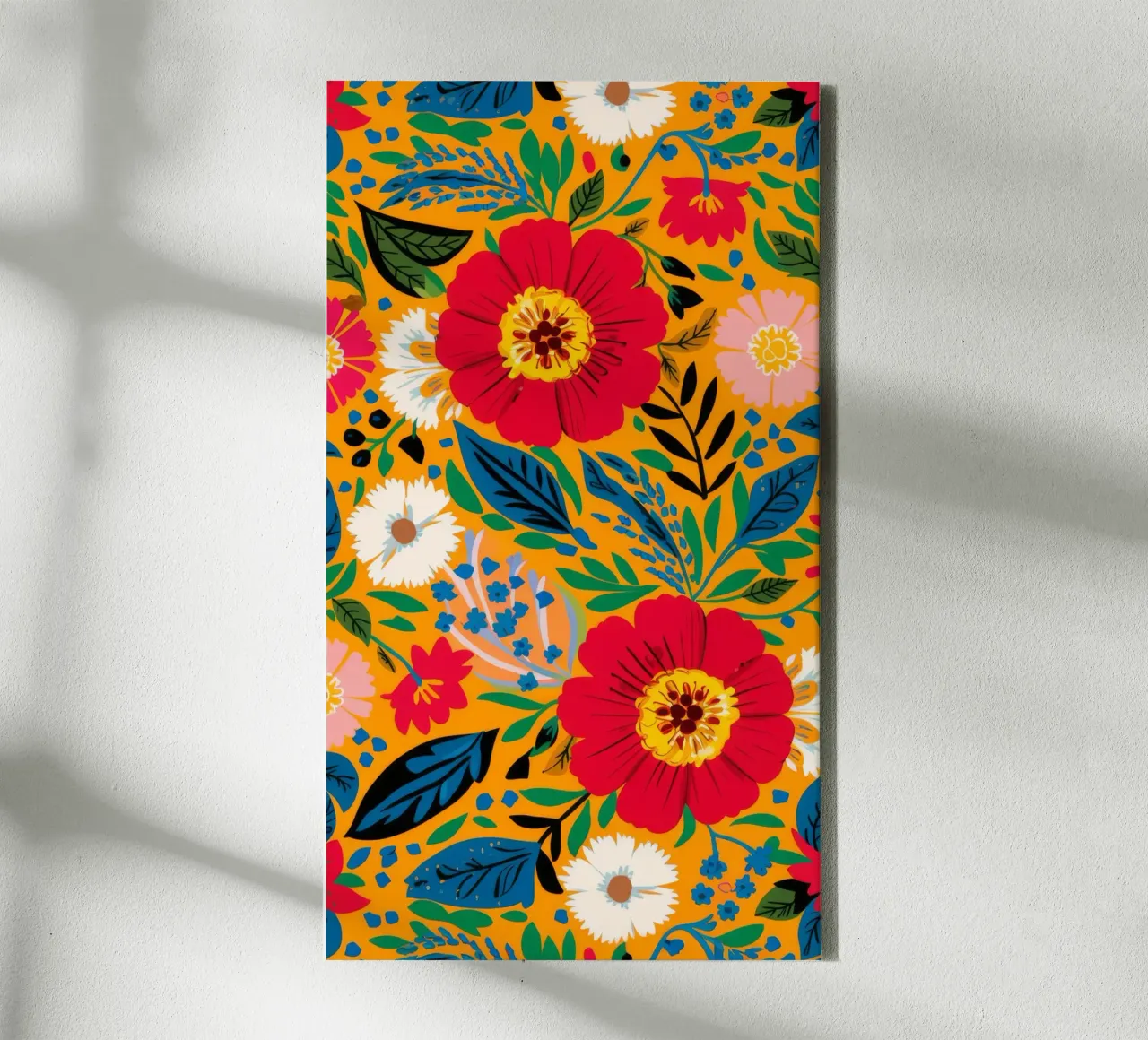 Vurige bloemenweelde canvas met Baklijst van Grande Serene